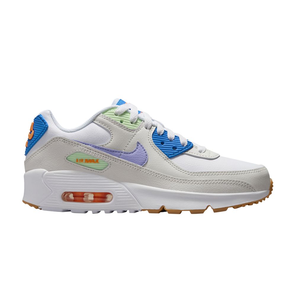 Air Max 90 Leather GS 'White Purple Pulse' - CD6864-128