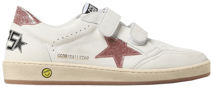 Golden Goose Ball Star Strap Kids White Peach