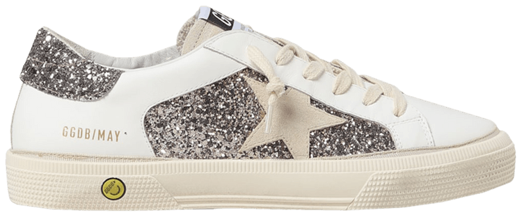 Golden Goose May Double Quarter Kids White Cinder Glitter