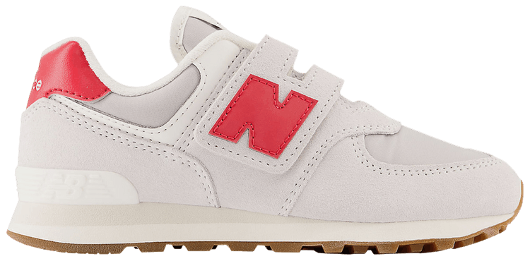 New Balance 574 Hook Loop Little Kid Wide Nimbus Cloud True Red
