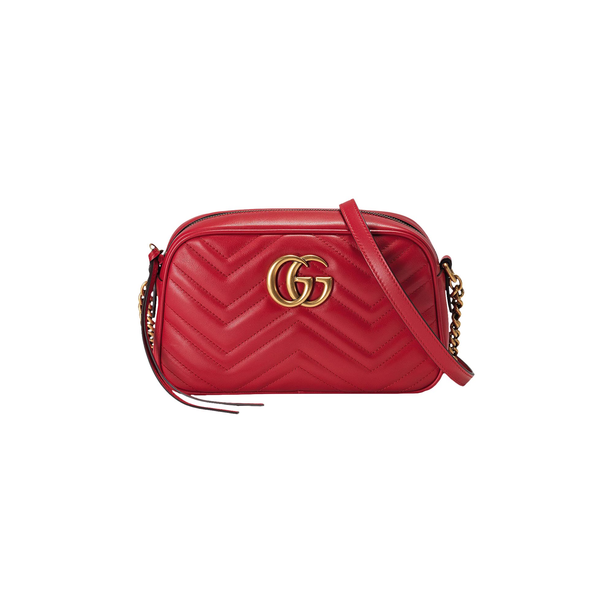 Gucci GG Marmont Small Matelassé Shoulder Bag 'Hibiscus Red' | Women's Size Onesize