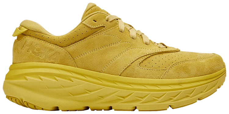HOKA Bondi L Suede Celery Lima Bean