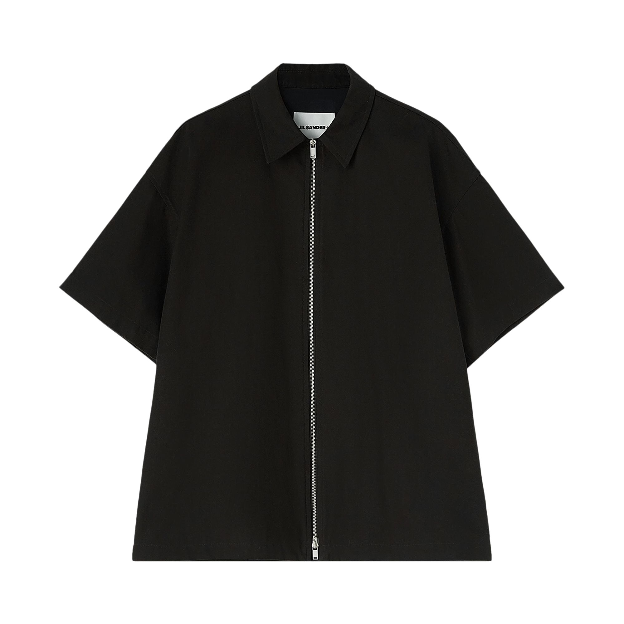 Pre-owned Jil Sander Cord Zip Short-sleeve Shirt 'black' | Men's Size L