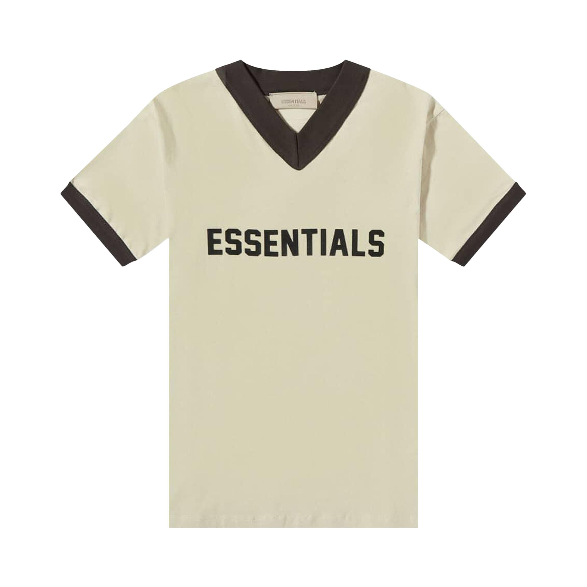 Fear of God Essentials Kids V-Neck Tee 'Wheat' | Cream | Kid's Size -2.5