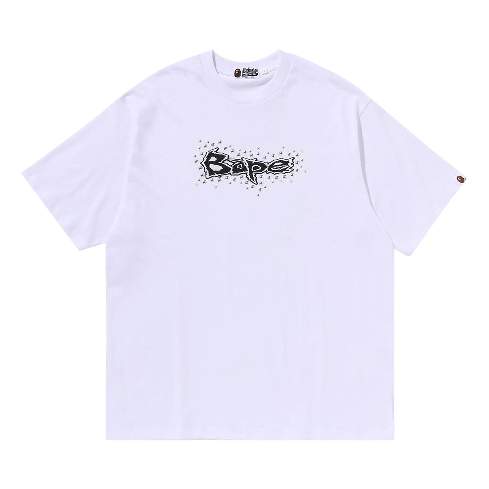 Pre-owned Bape Studs Logo Relaxed Fit Tee 'white'