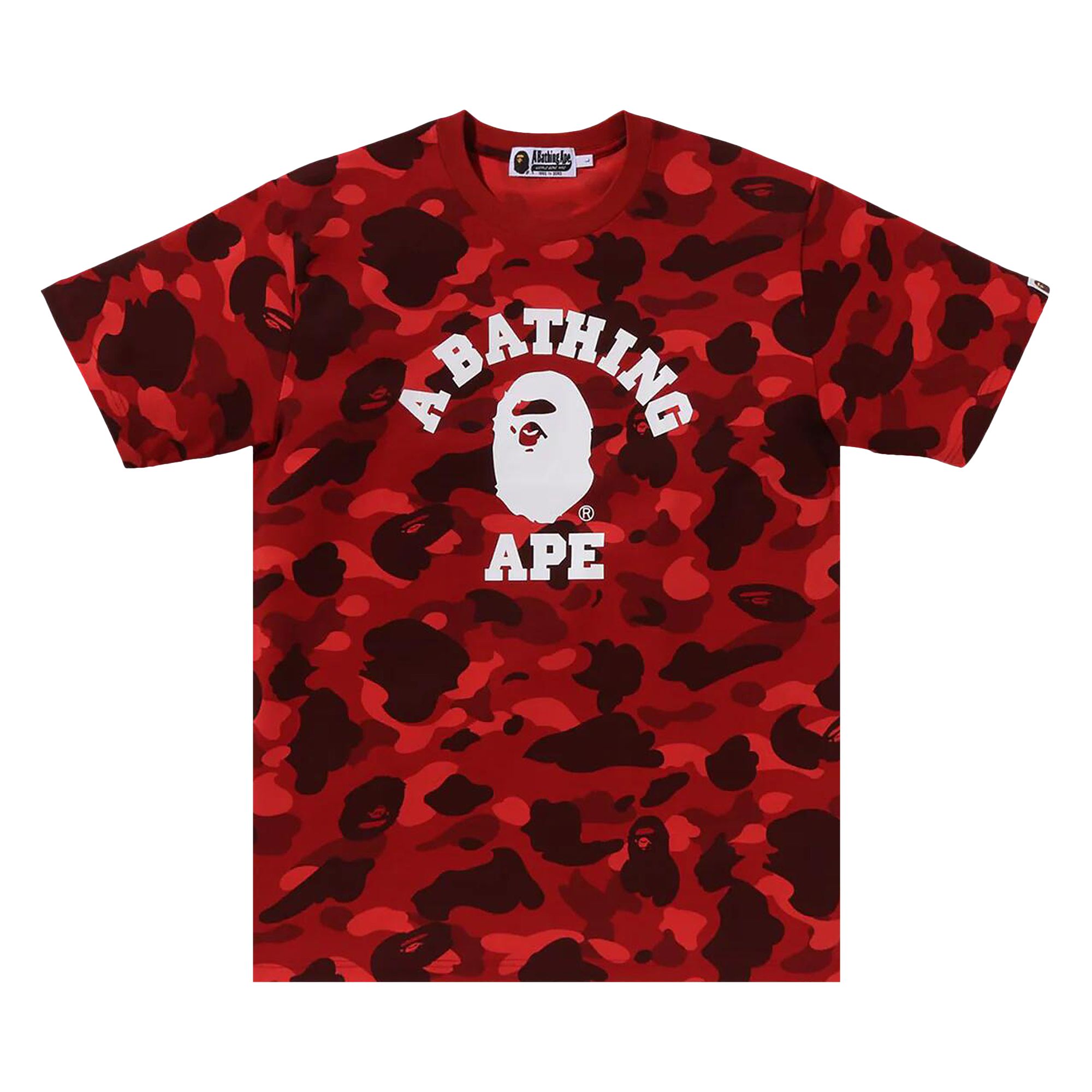 Pre-owned Bape Color Camo College Tee 'red'