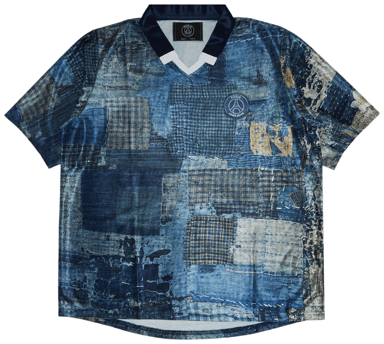 Paris Saint Germain x EDIFICE Japan Boro Printed Uniform Like Shirt Navy