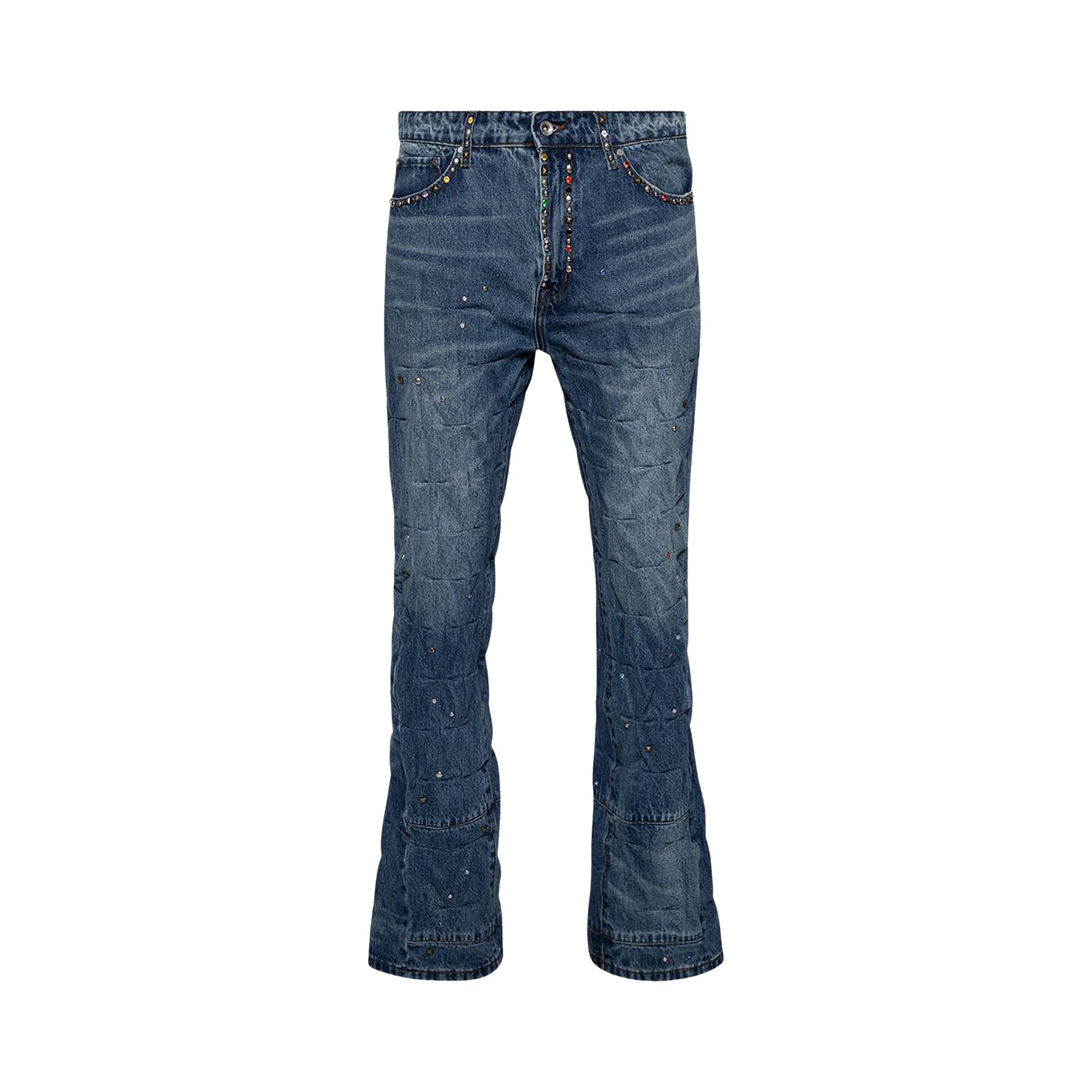 Pre-owned Who Decides War Multicolor Stud Cinched Denim 'denim' | Blue | Men's Size 26