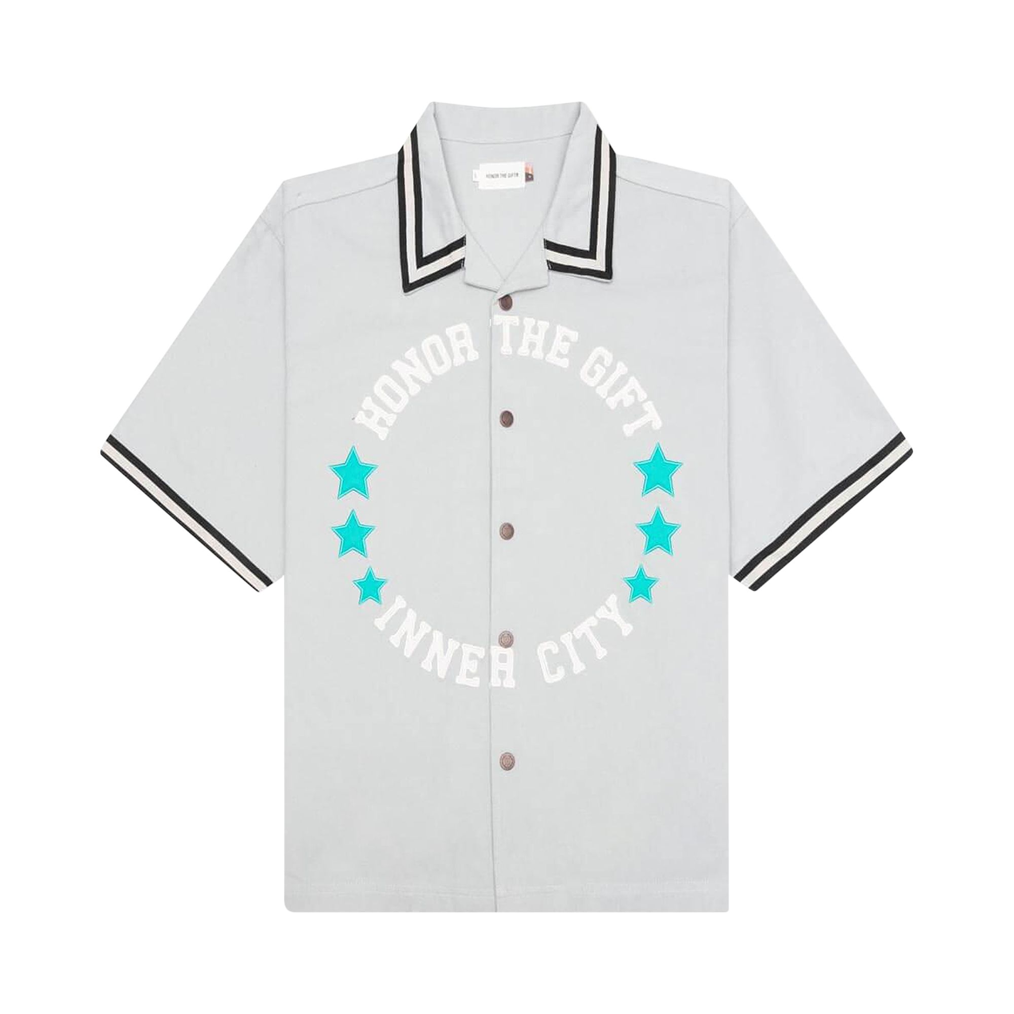 Pre-owned Honor The Gift Tradition Short-sleeve Snap Up Shirt 'stone' In Grey