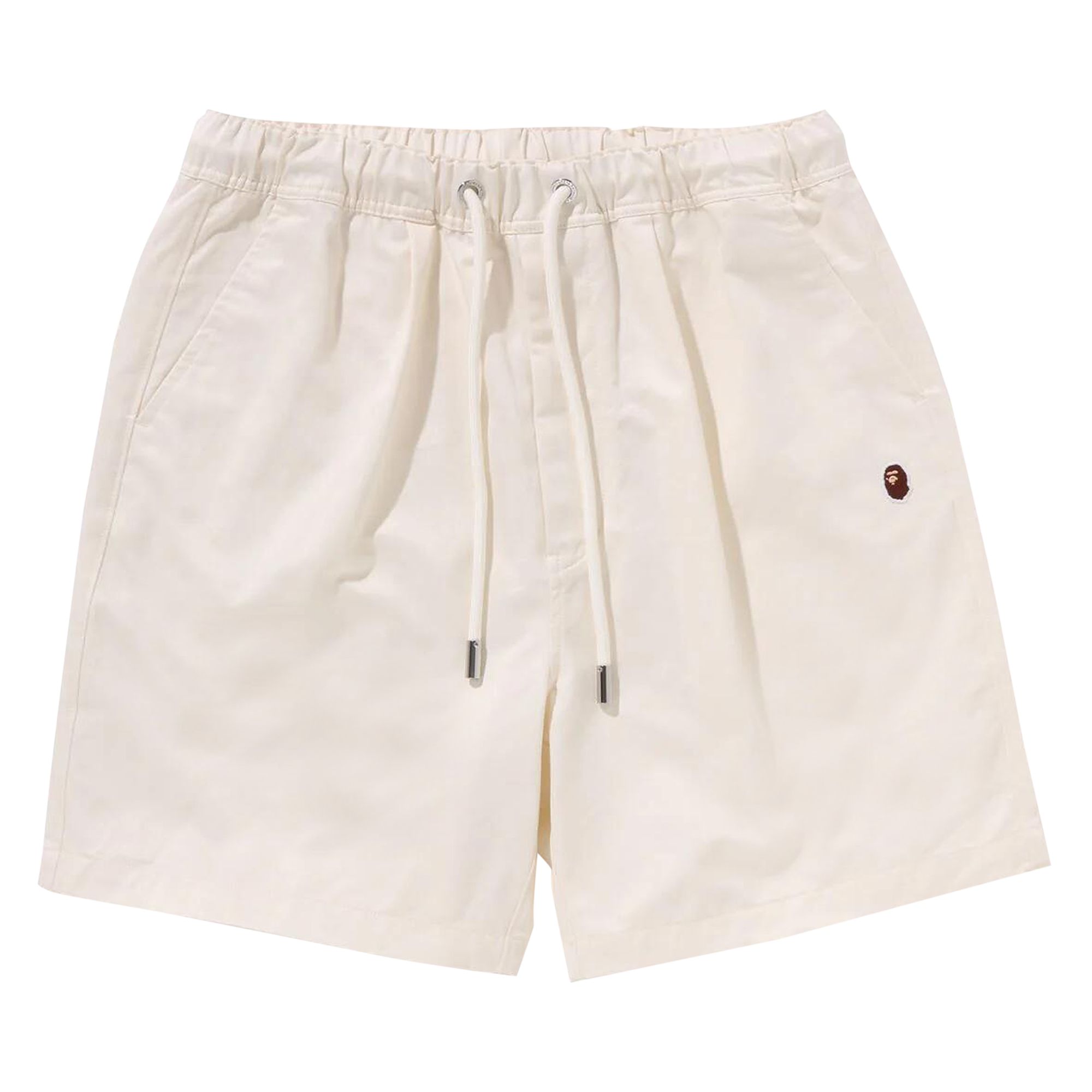 Pre-owned Bape Ape Head One Point 2 Pleat Easy Chino Shorts 'ivory' In Cream