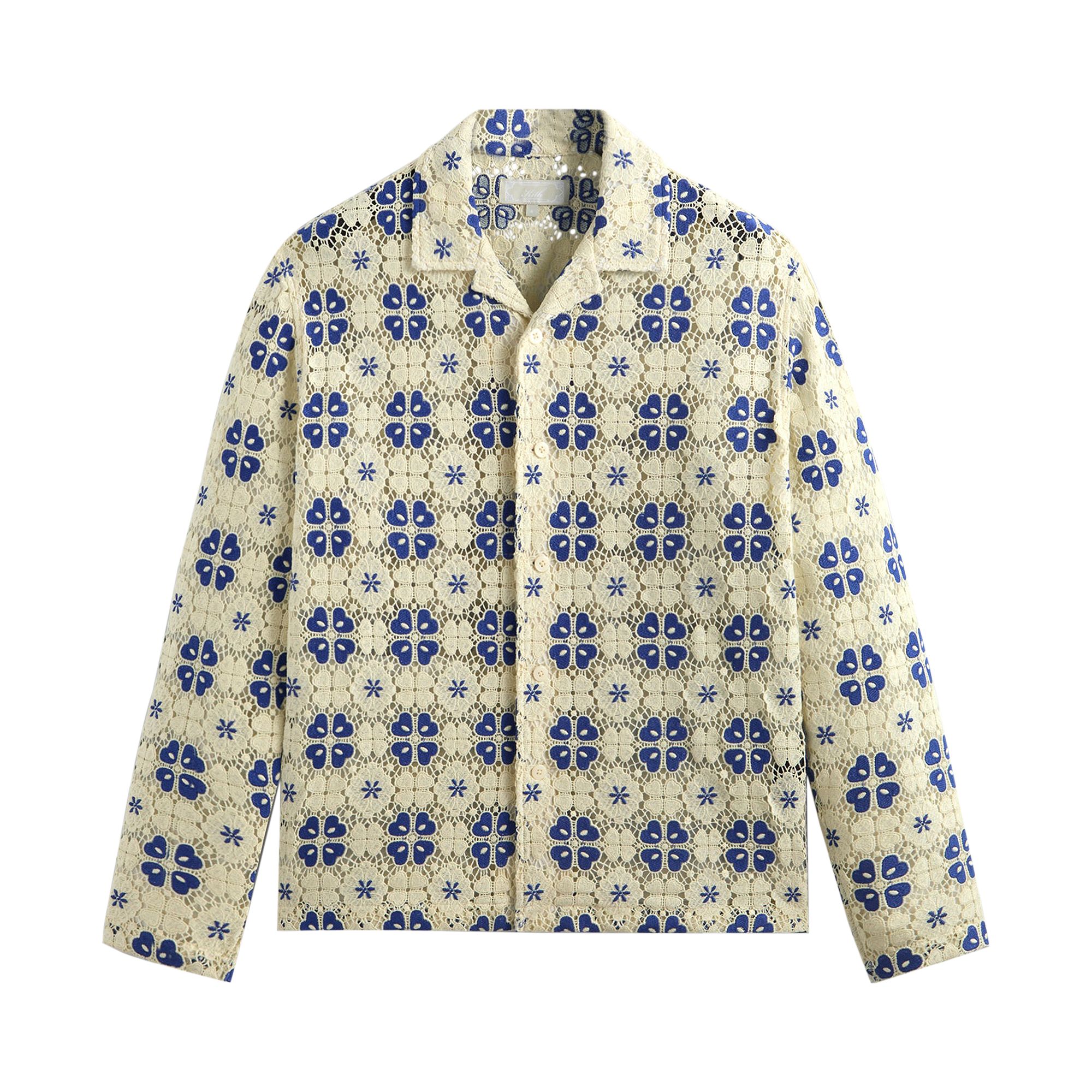 Kith Adonis Camp Collar Shirt 'Current' | Cream | Men's Size L