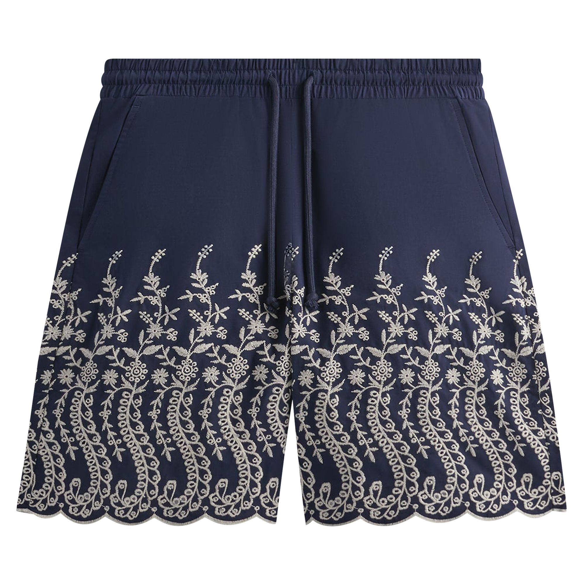 Pre-owned Kith Floral Eyelet Lewis Short 'gulf' | Blue | Men's Size L