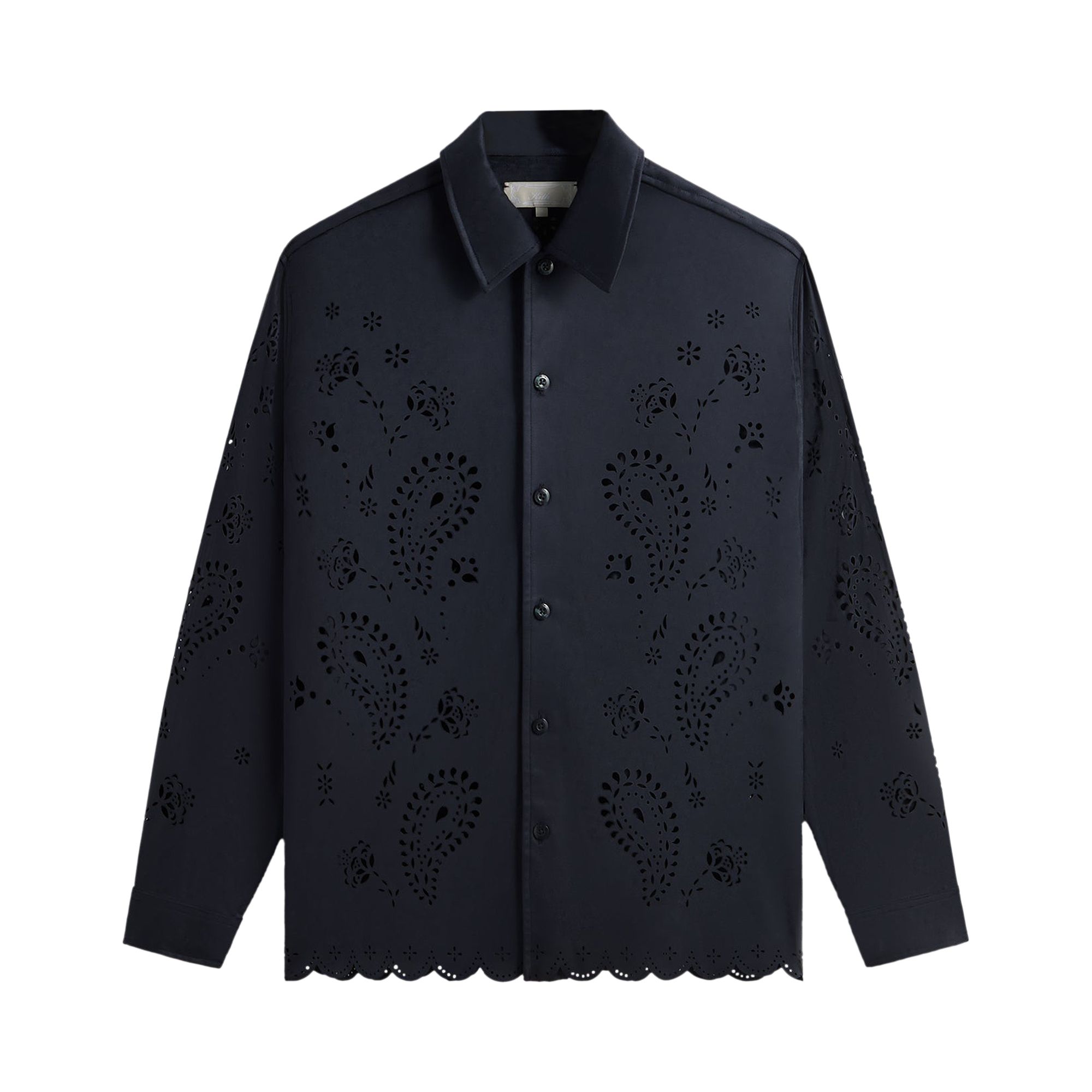 Pre-owned Kith Isaac Microsuede Long-sleeve Button Down Shirt 'define' In Blue