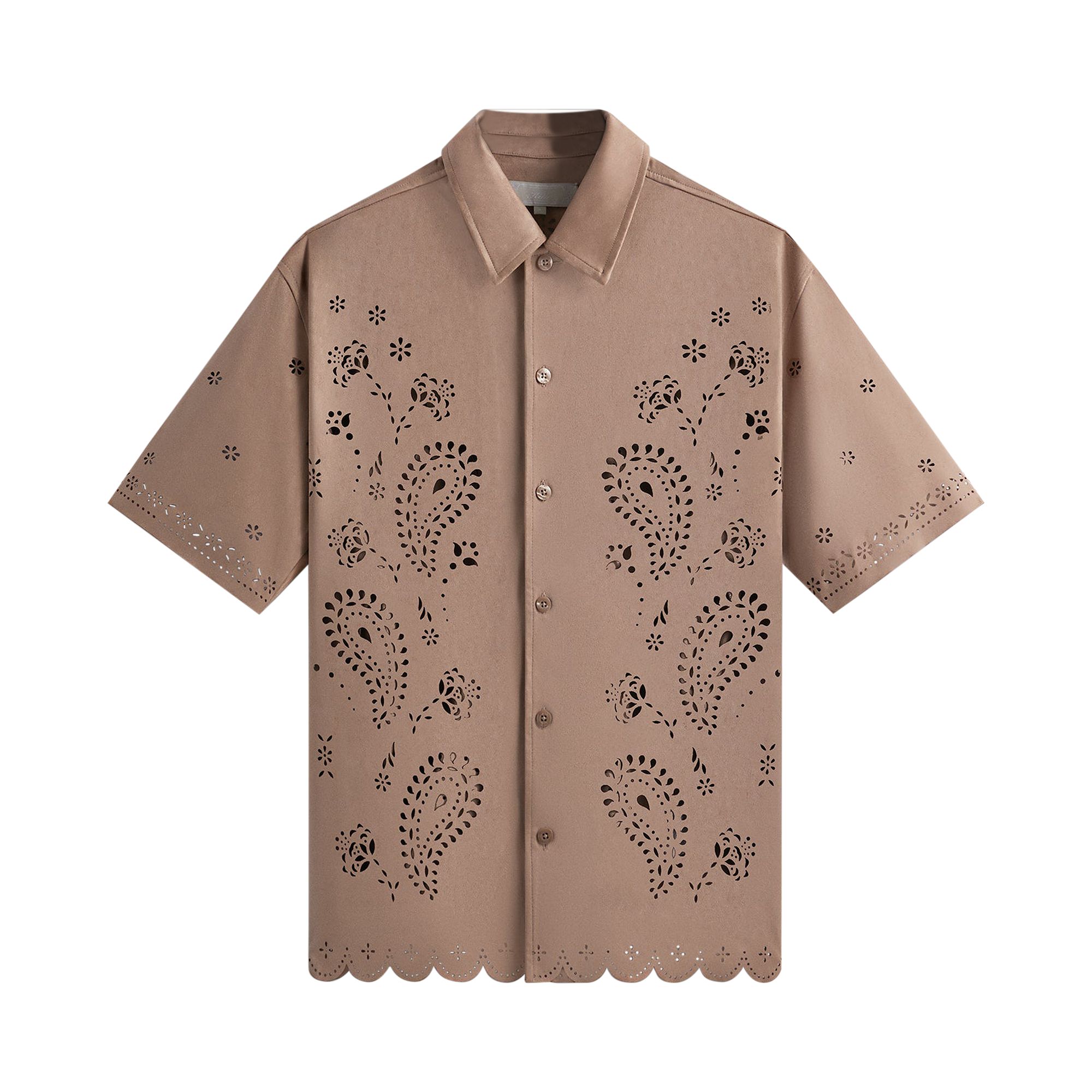 Pre-owned Kith Isaac Microsuede Button Down Shirt 'share' In Pink
