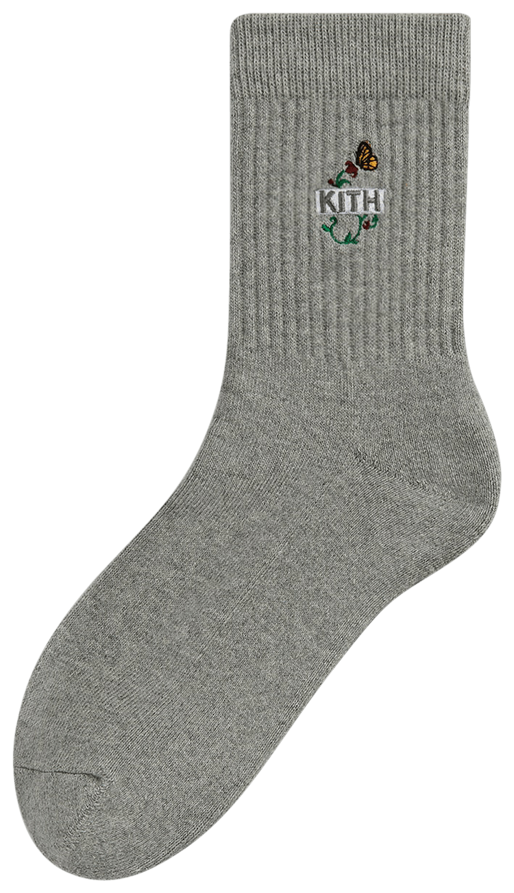★24SS 最新作★Kith Butterfly Box Logo Mid Crew Socks Mens Accessories - Socks | Kith Europe