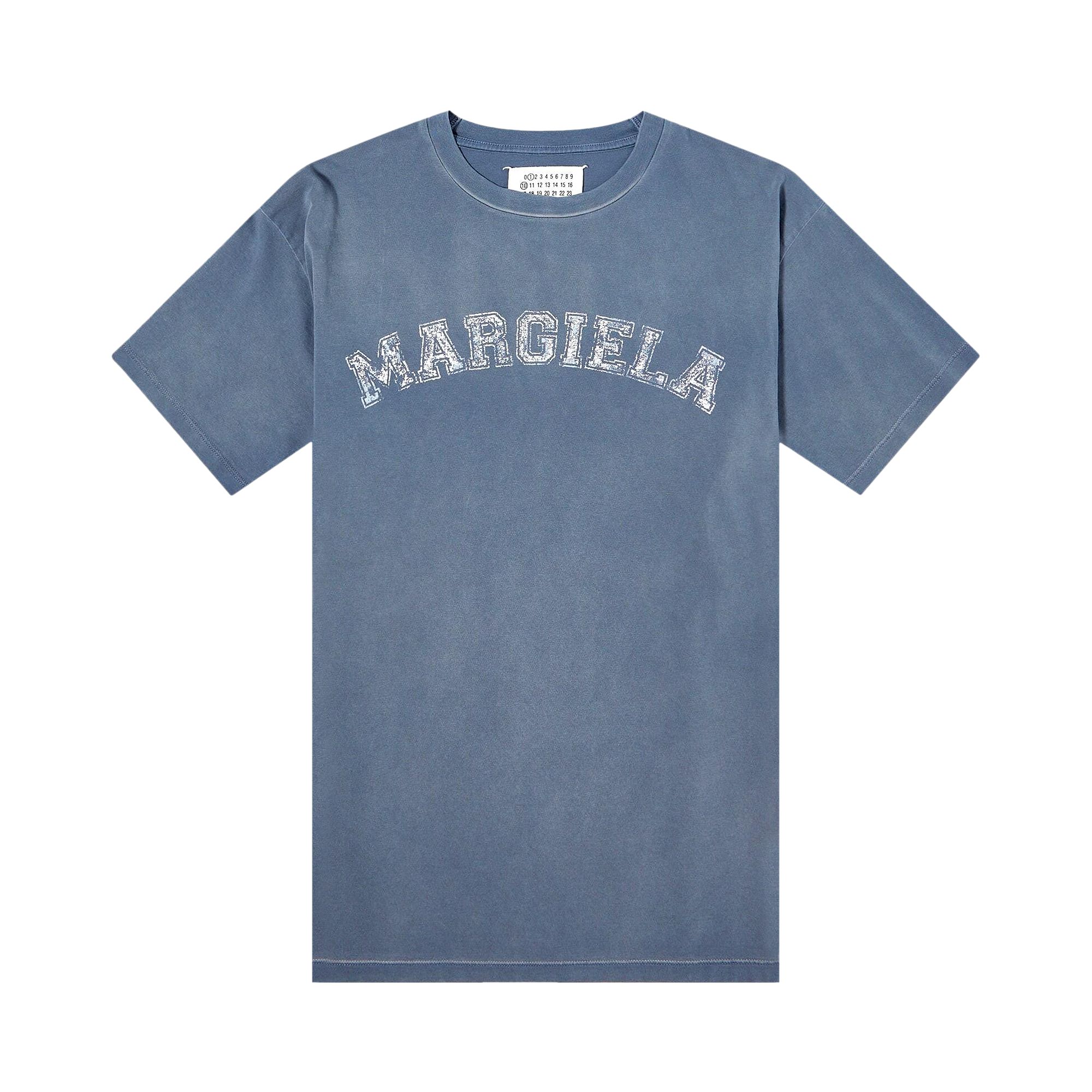 Pre-owned Maison Margiela Overdye Treatment Logo T-shirt 'blue'