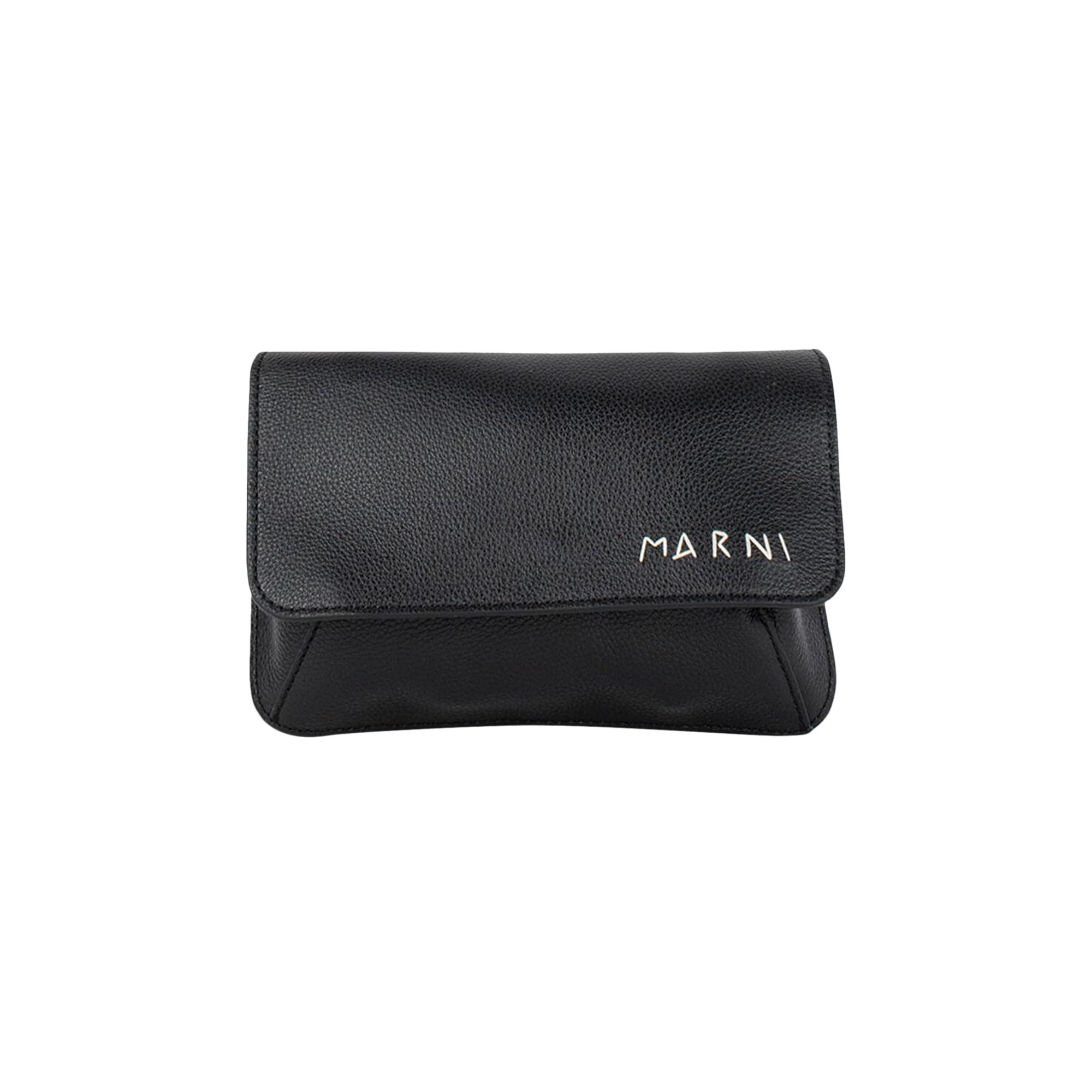 Marni Logo Embroidered Leather Belt Bag 'Black' | Men's Size Onesize