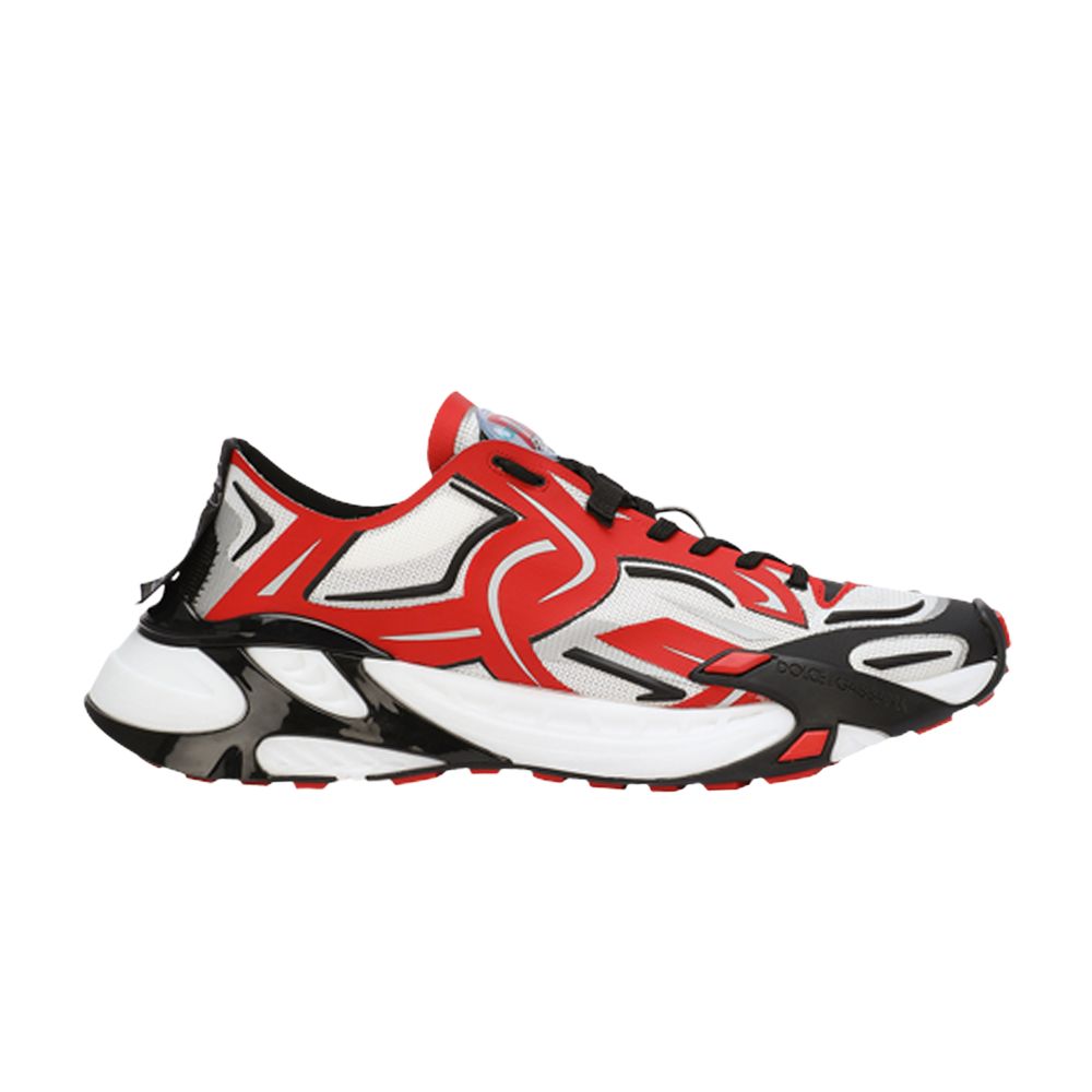 Pre-owned Dolce & Gabbana Fast Sneaker 'white Black Red' | Men's Size 40.5