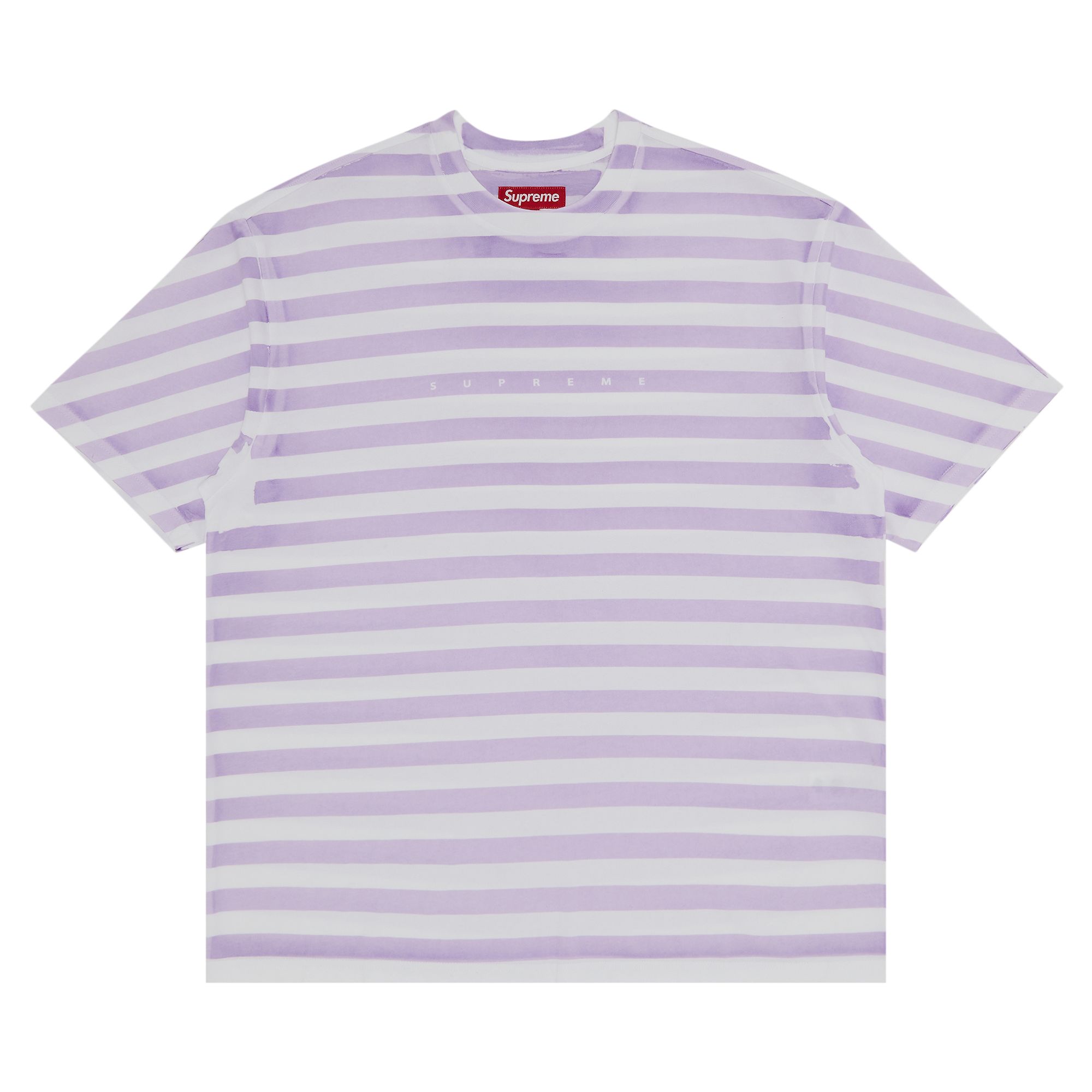 Pre-owned Supreme Overprint Stripe Short-sleeve Top 'lavender' | Purple | Men's Size M