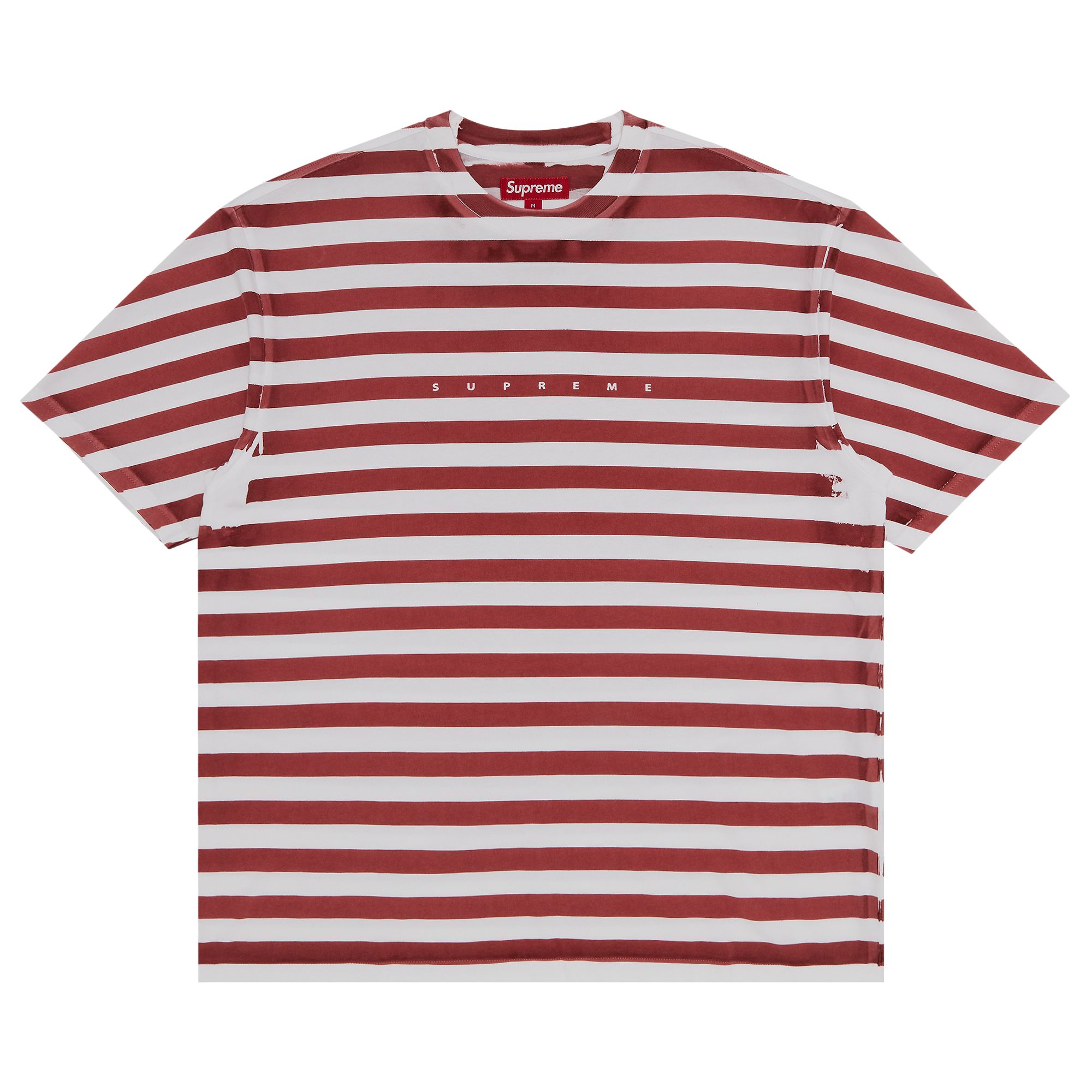 Pre-owned Supreme Overprint Stripe Short-sleeve Top 'red' | Men's Size Xl