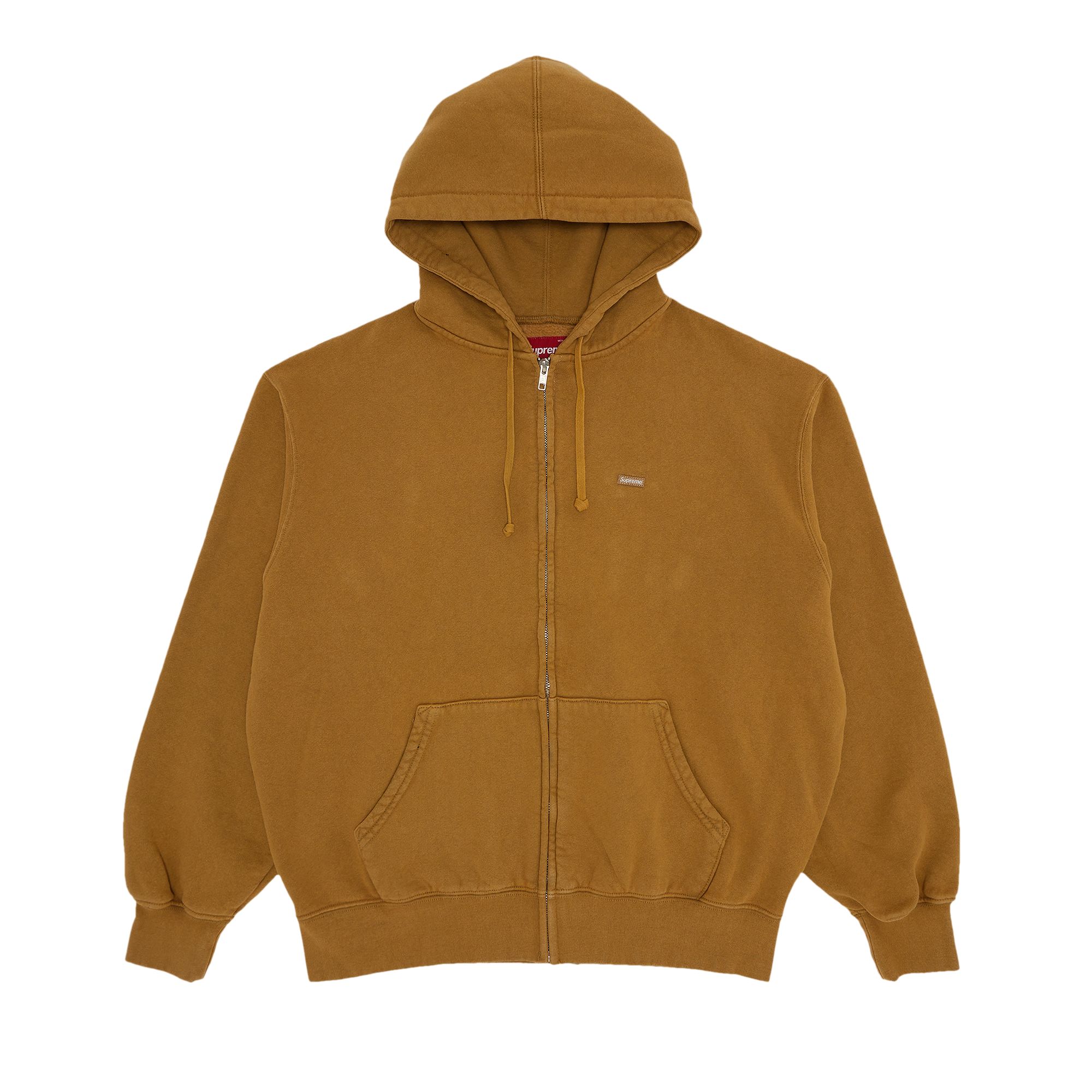 Supreme Overdyed Small Box Zip Up Hooded Sweatshirt 'Sand' | Tan | Men's Size S