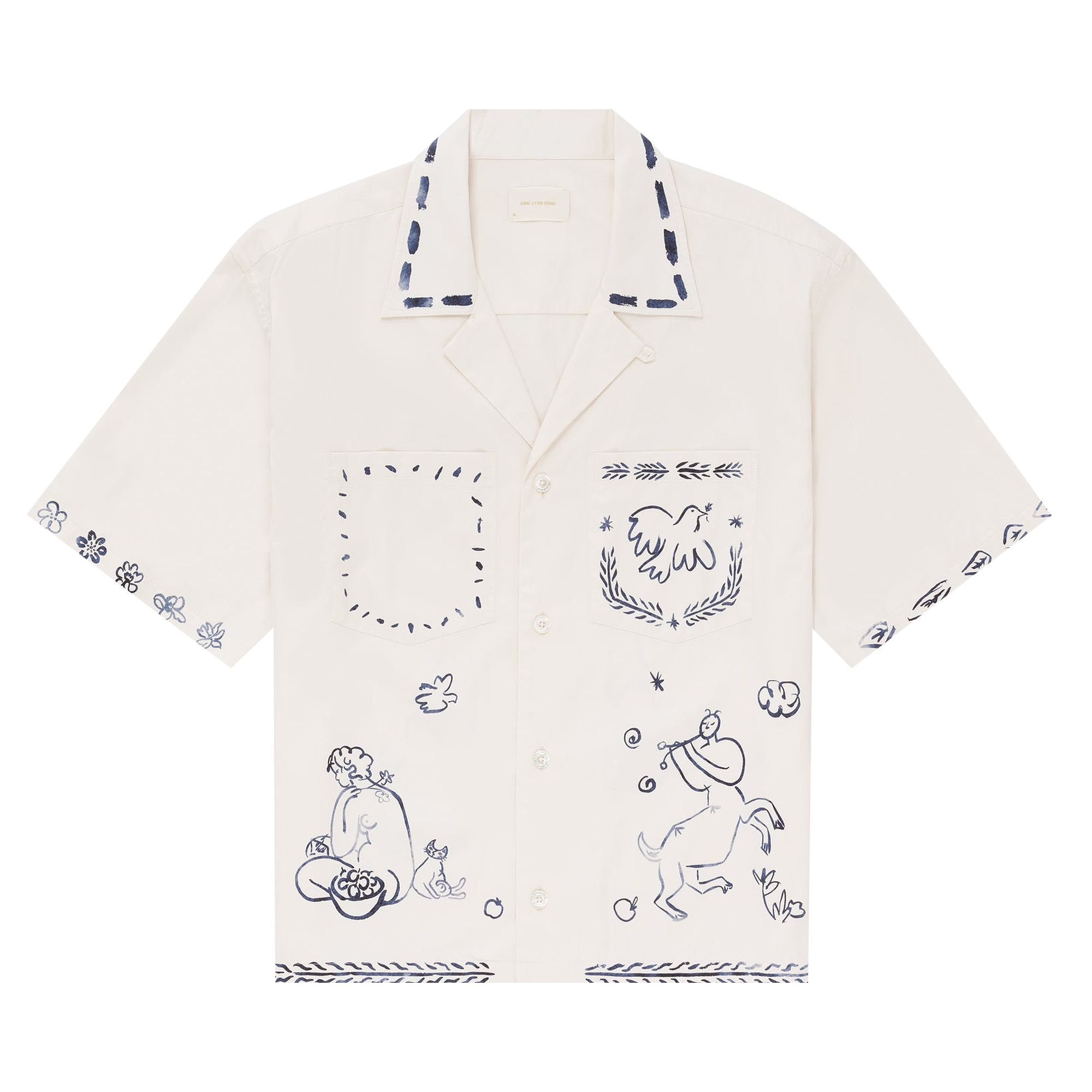 Pre-owned Aimé Leon Dore Lesvos Cropped Camp Shirt 'pristine' | White | Men's Size Xxl