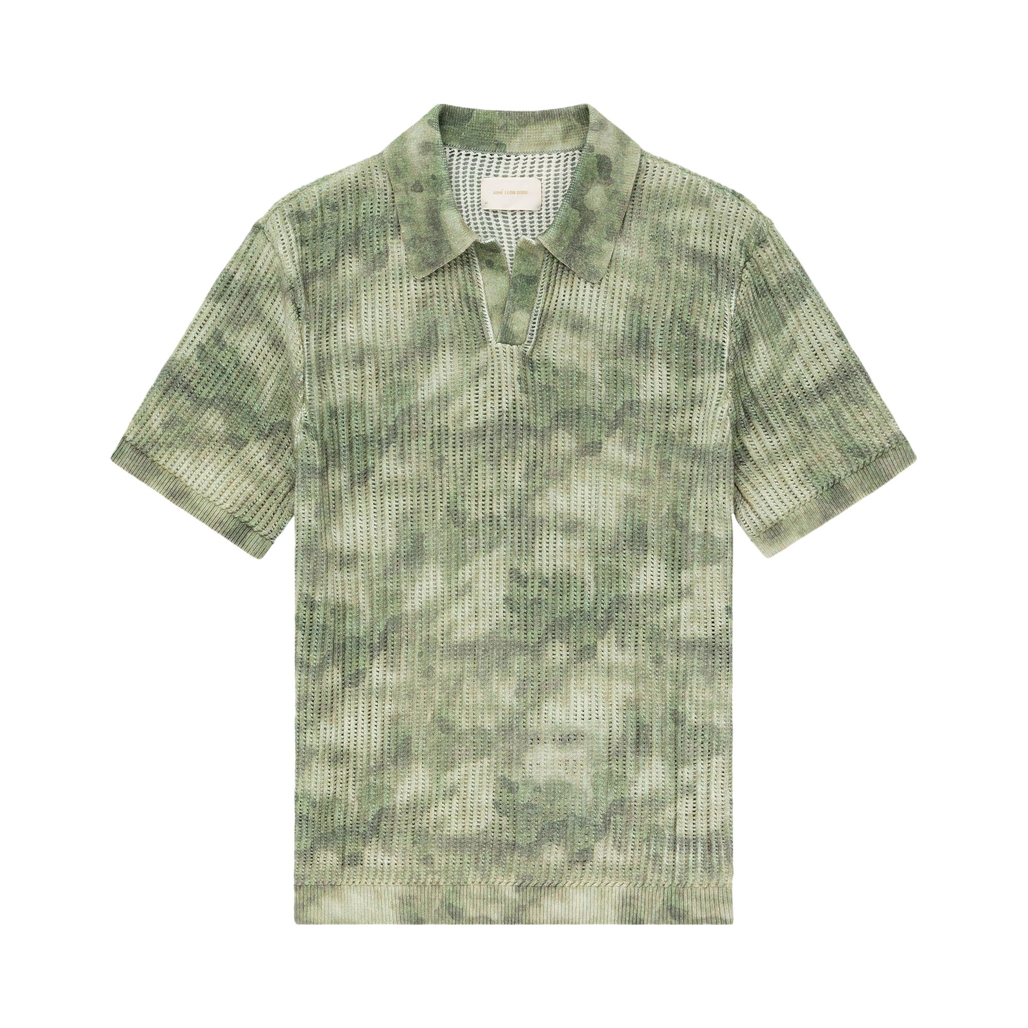 Pre-owned Aimé Leon Dore Mesh Knit Polo 'green Camo' | Men's Size Xl