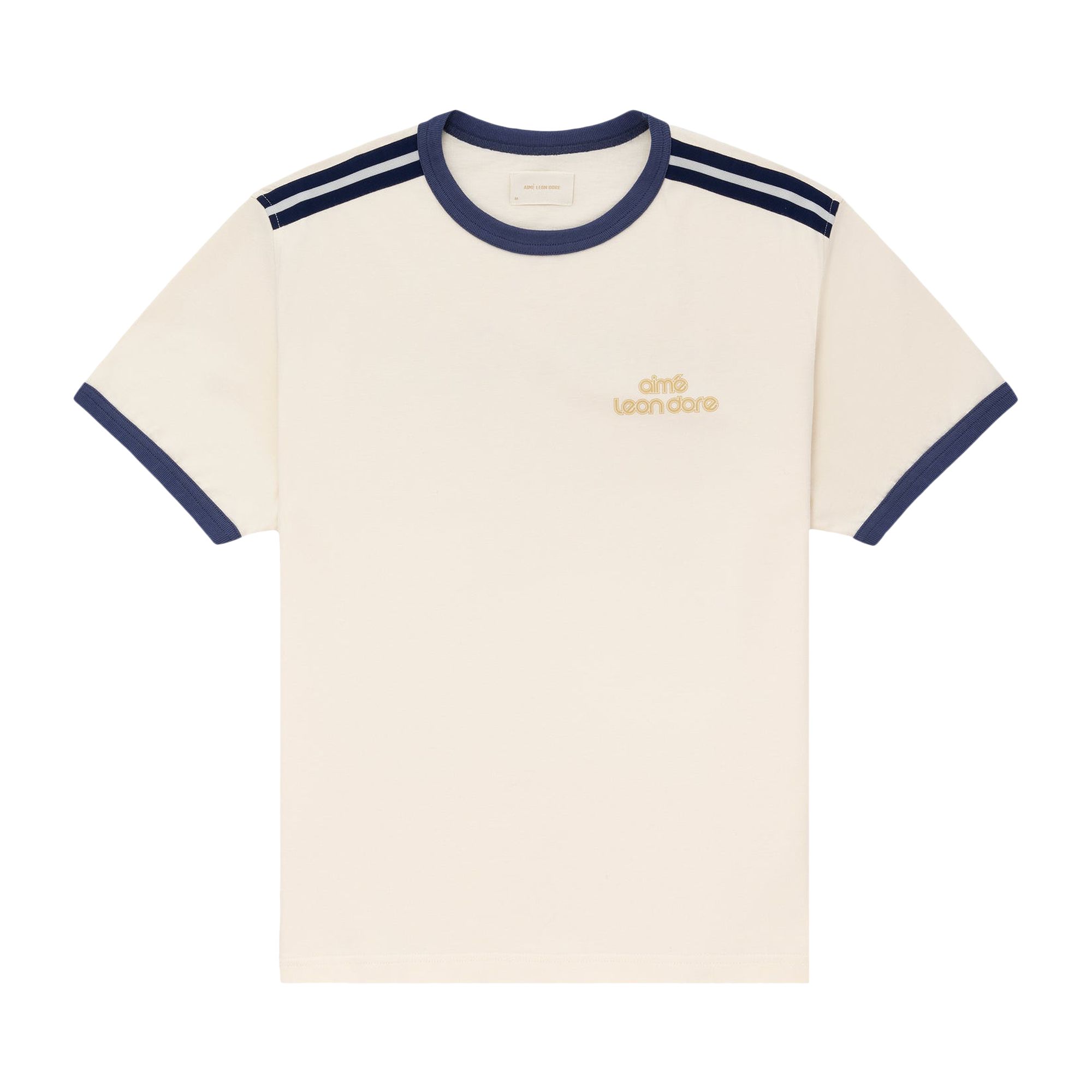 Pre-owned Aimé Leon Dore Retro Ringer Tee 'bone' | Cream | Men's Size L In White