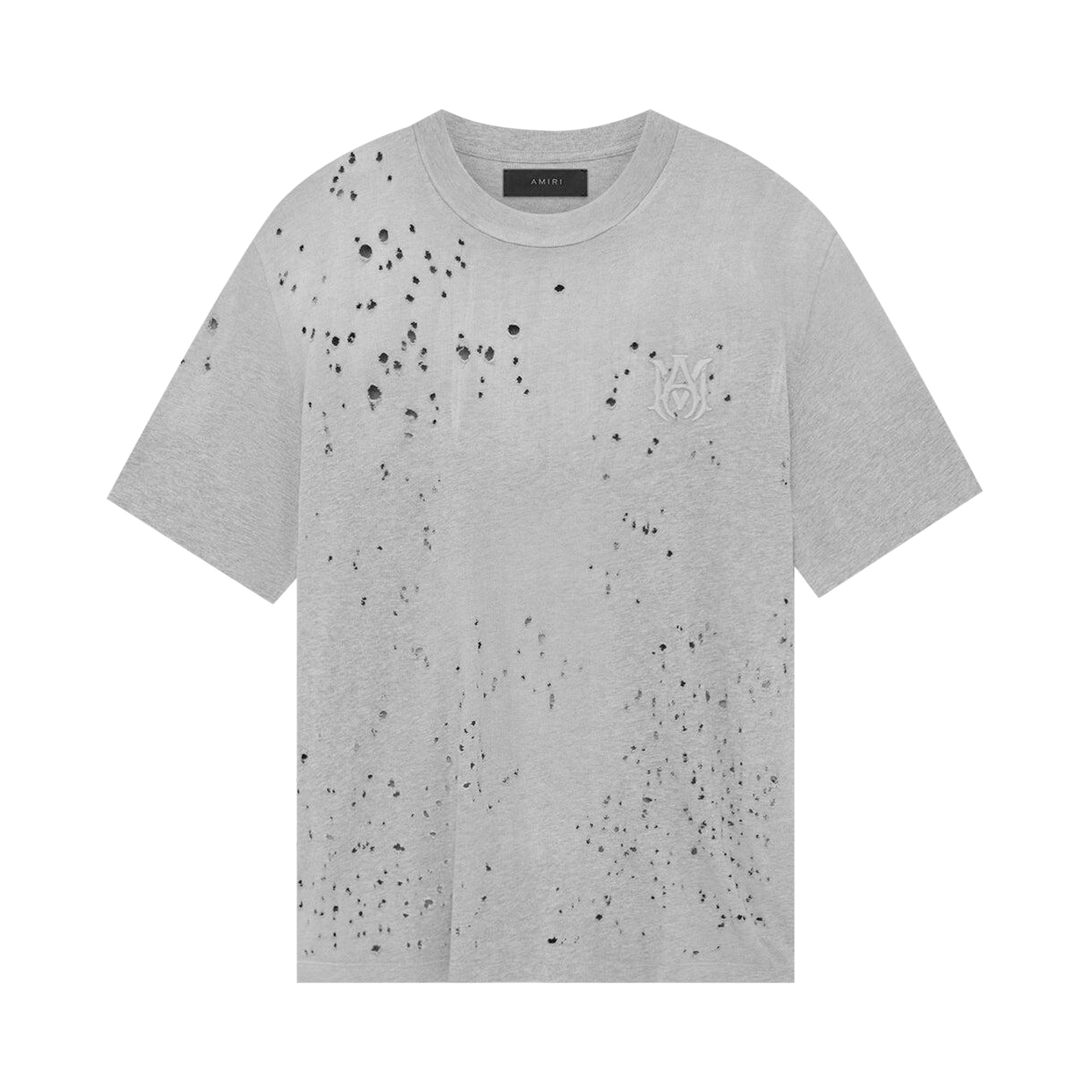 Amiri MA Shotgun Embroidered Tee 'Grey' | Men's Size XL