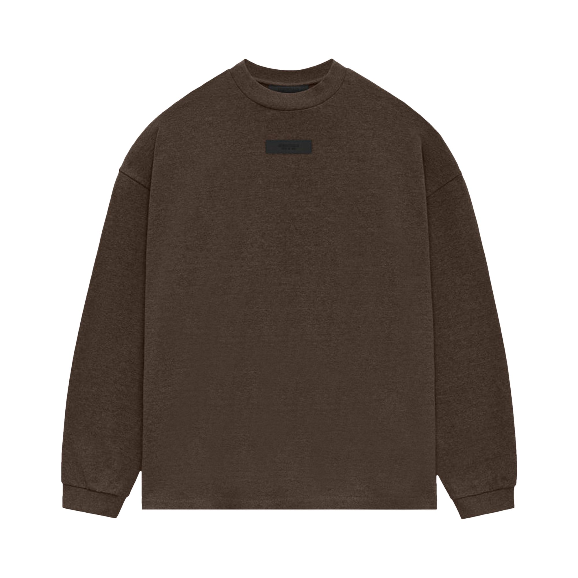 Pre-owned Essentials Fear Of God Long-sleeve Tee 'heather Wood' | Brown | Men's Size L
