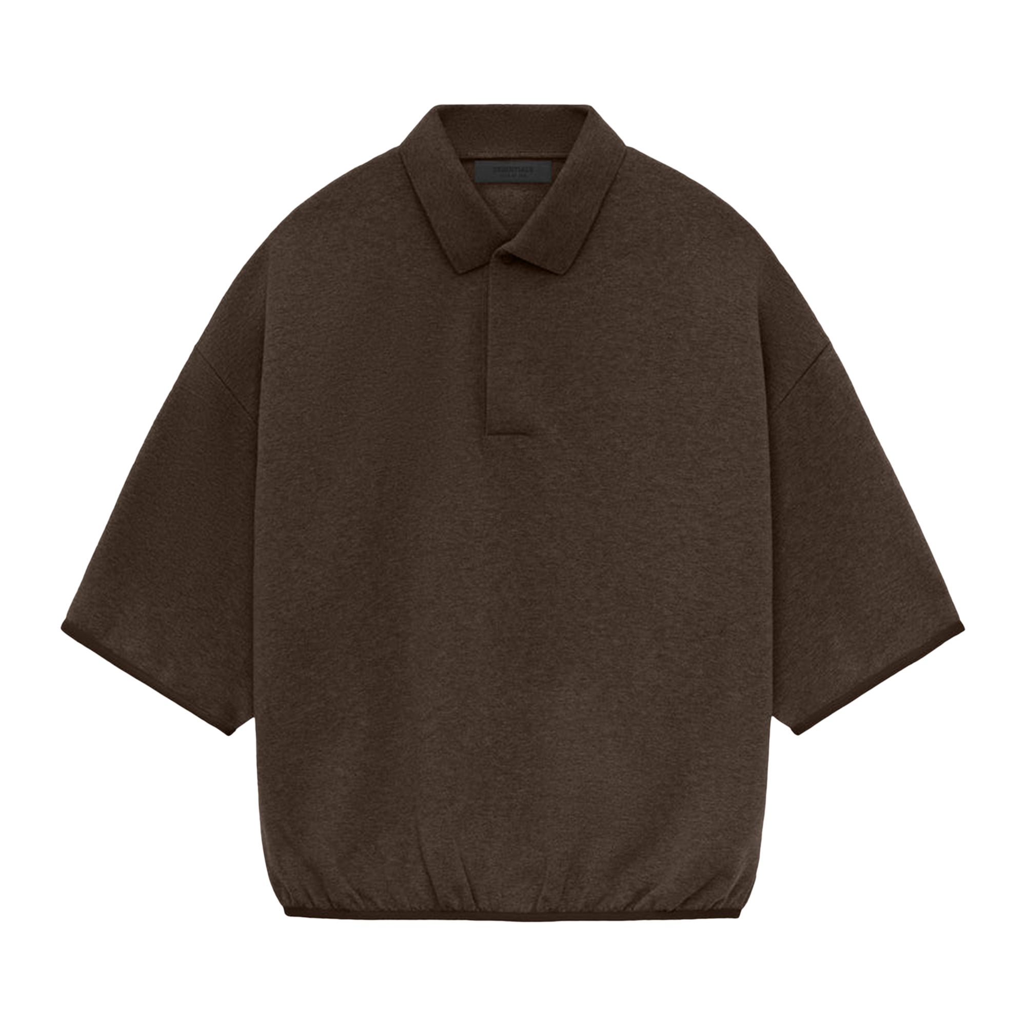 Pre-owned Essentials Fear Of God 3/4 Sleeve Polo 'heather Wood' In Brown