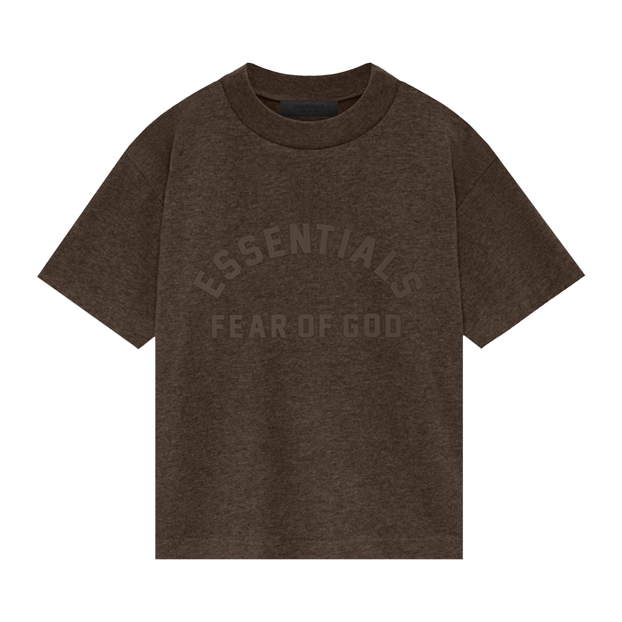 Fear of God Essentials Kids Short-Sleeve Tee 'Heather Wood' | Brown | Kid's Size -6.5