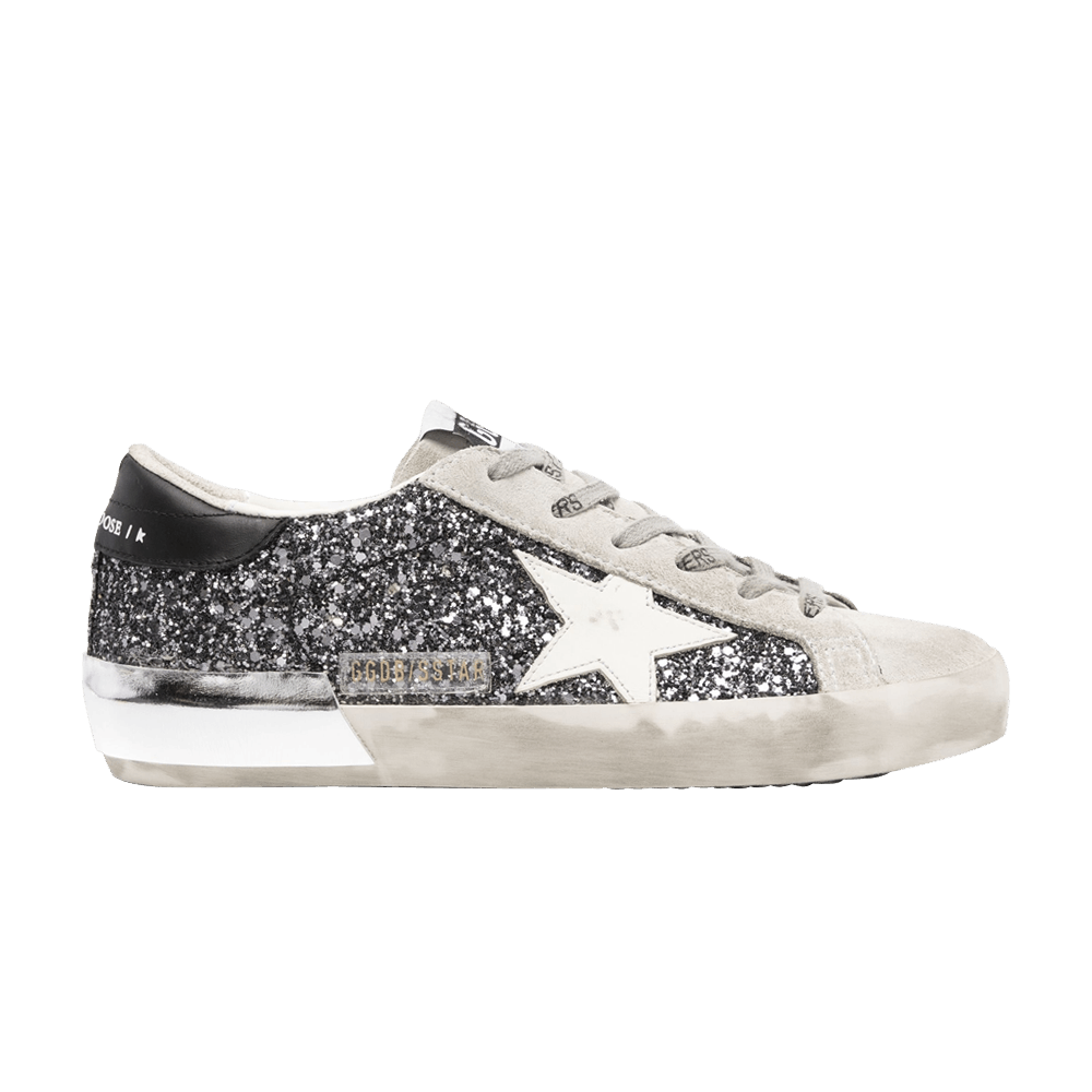 silver and black golden goose