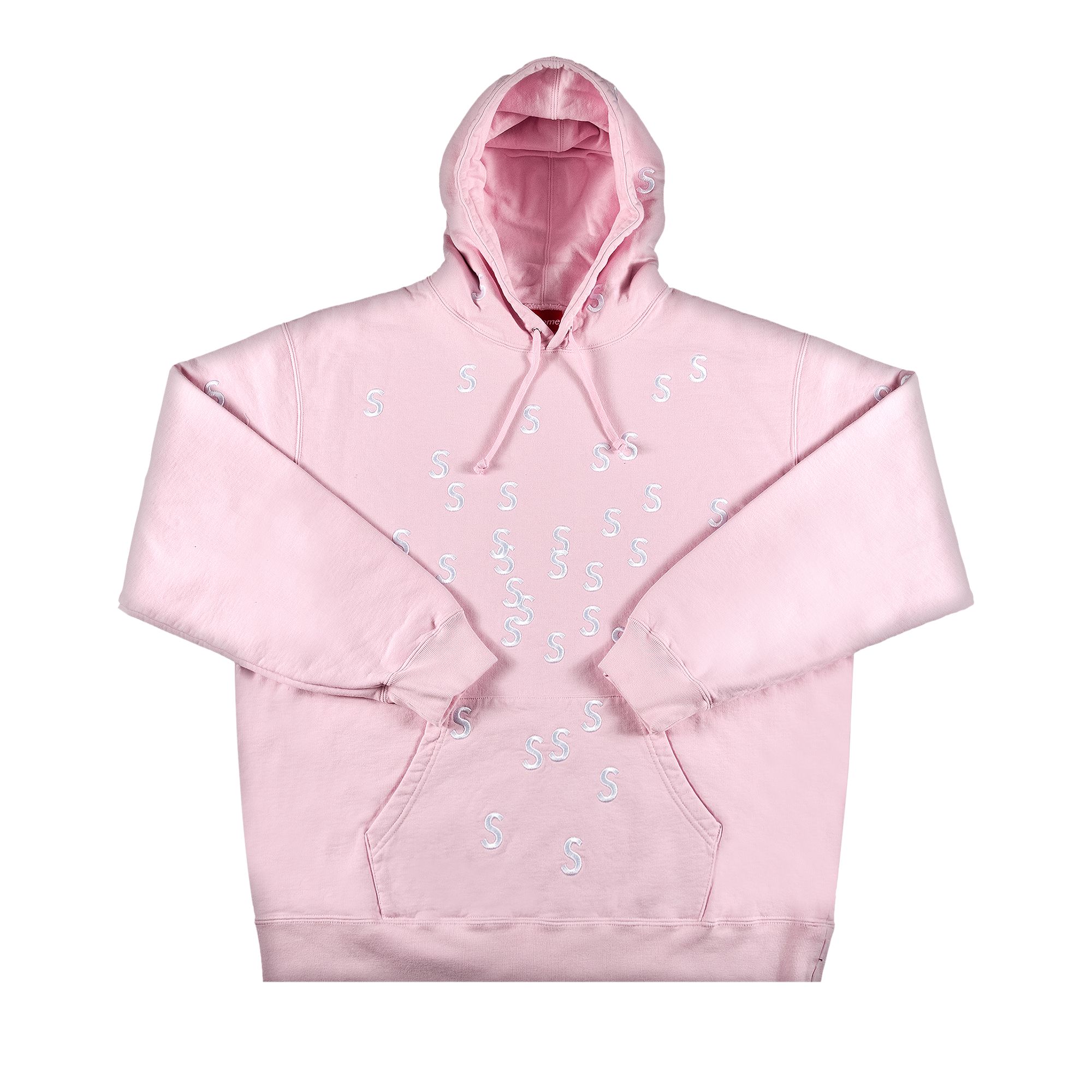 Supreme Embroidered S Hooded Sweatshirt 'Light Pink' | Men's Size XL