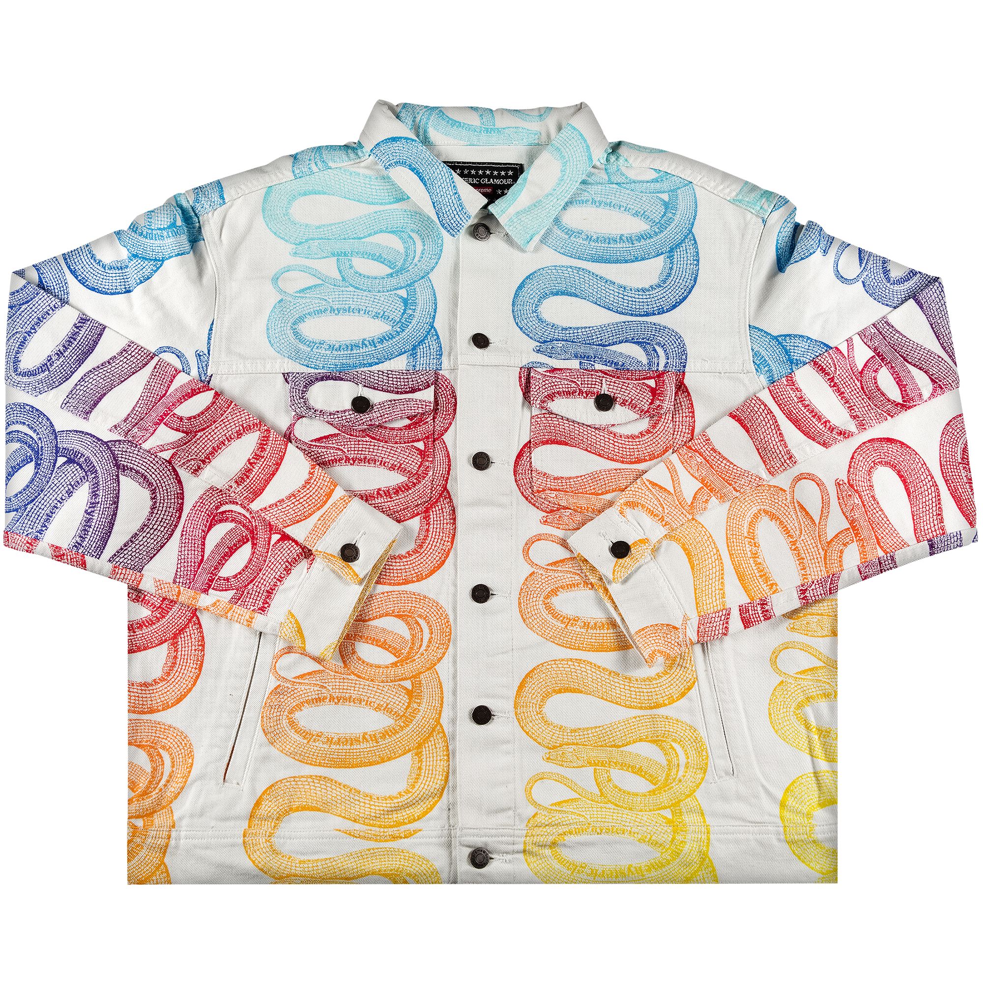 Supreme x Hysteric Glamour Snake Denim Trucker Jacket 'White' | Men's Size M