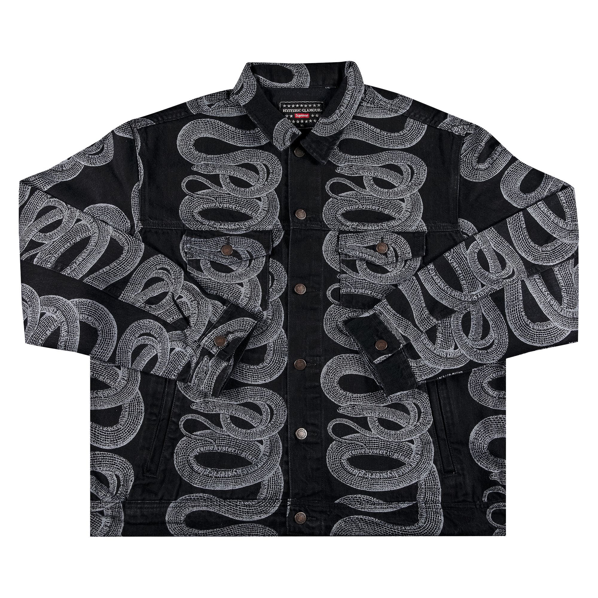 Supreme x Hysteric Glamour Snake Denim Trucker Jacket 'Black' | Men's Size M
