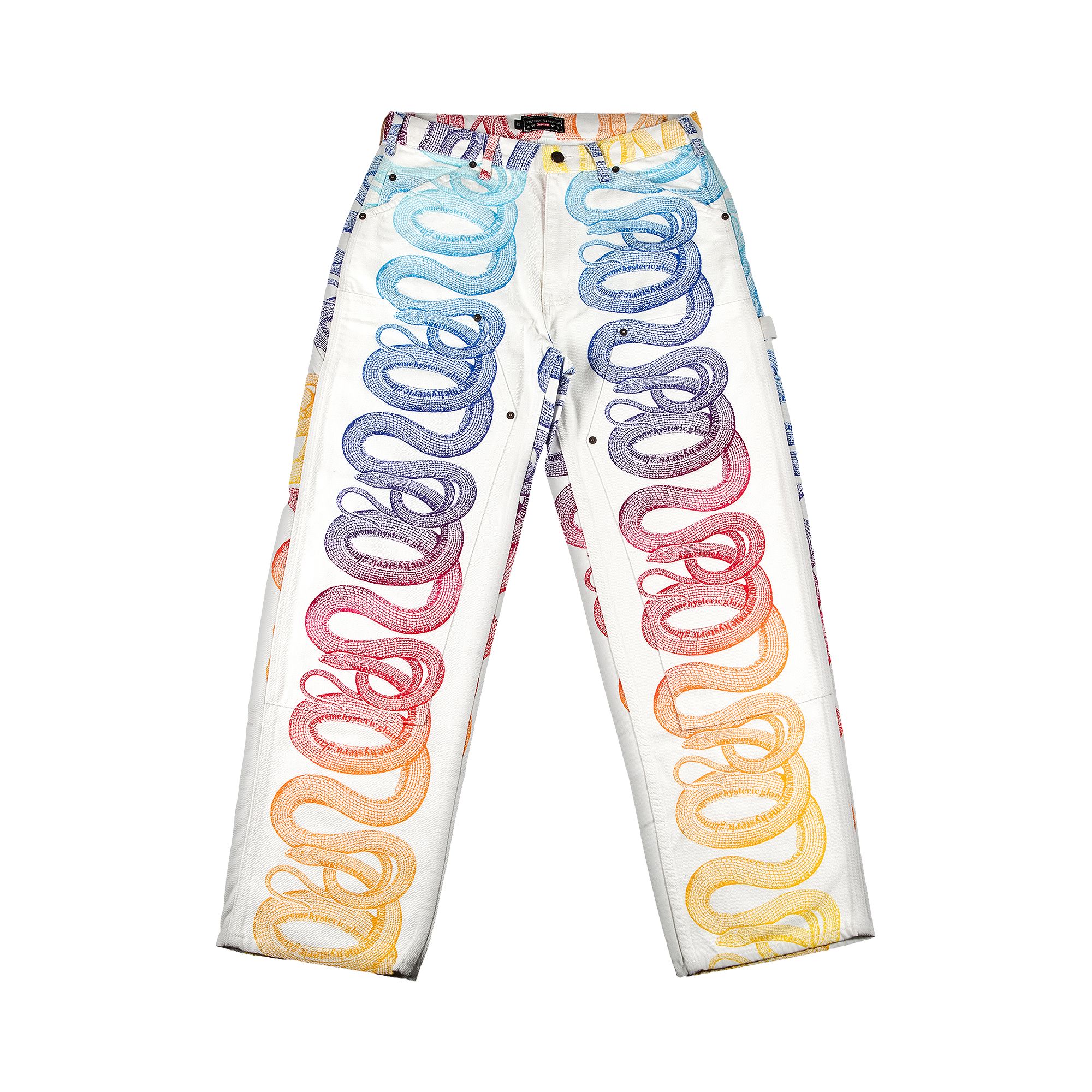 Supreme x Hysteric Glamour Snake Double Knee Painter Pant 'White' | Men's Size 30