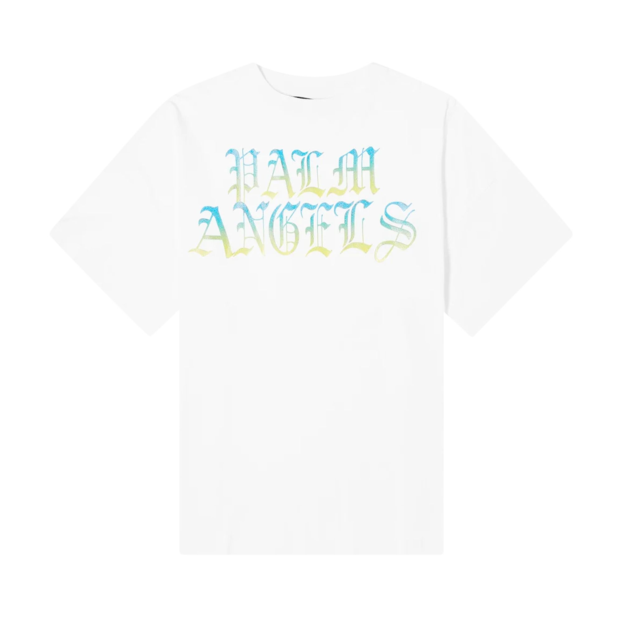 Pre-owned Palm Angels Hue Gothic Logo Over T-shirt 'white/multicolor' | Men's Size Xxl