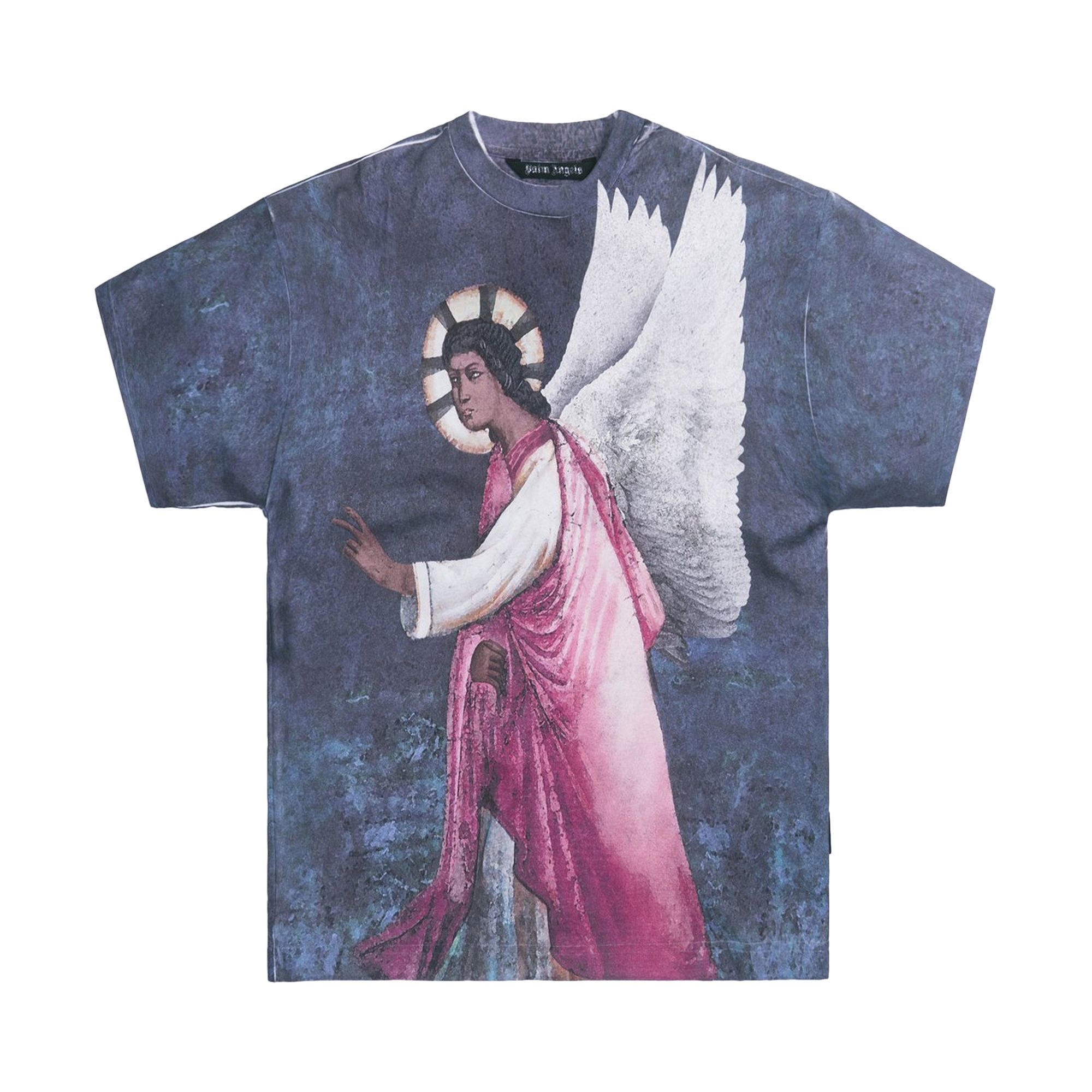 Palm Angels Angel Loose Tee 'White/Multicolor' | Men's Size XS