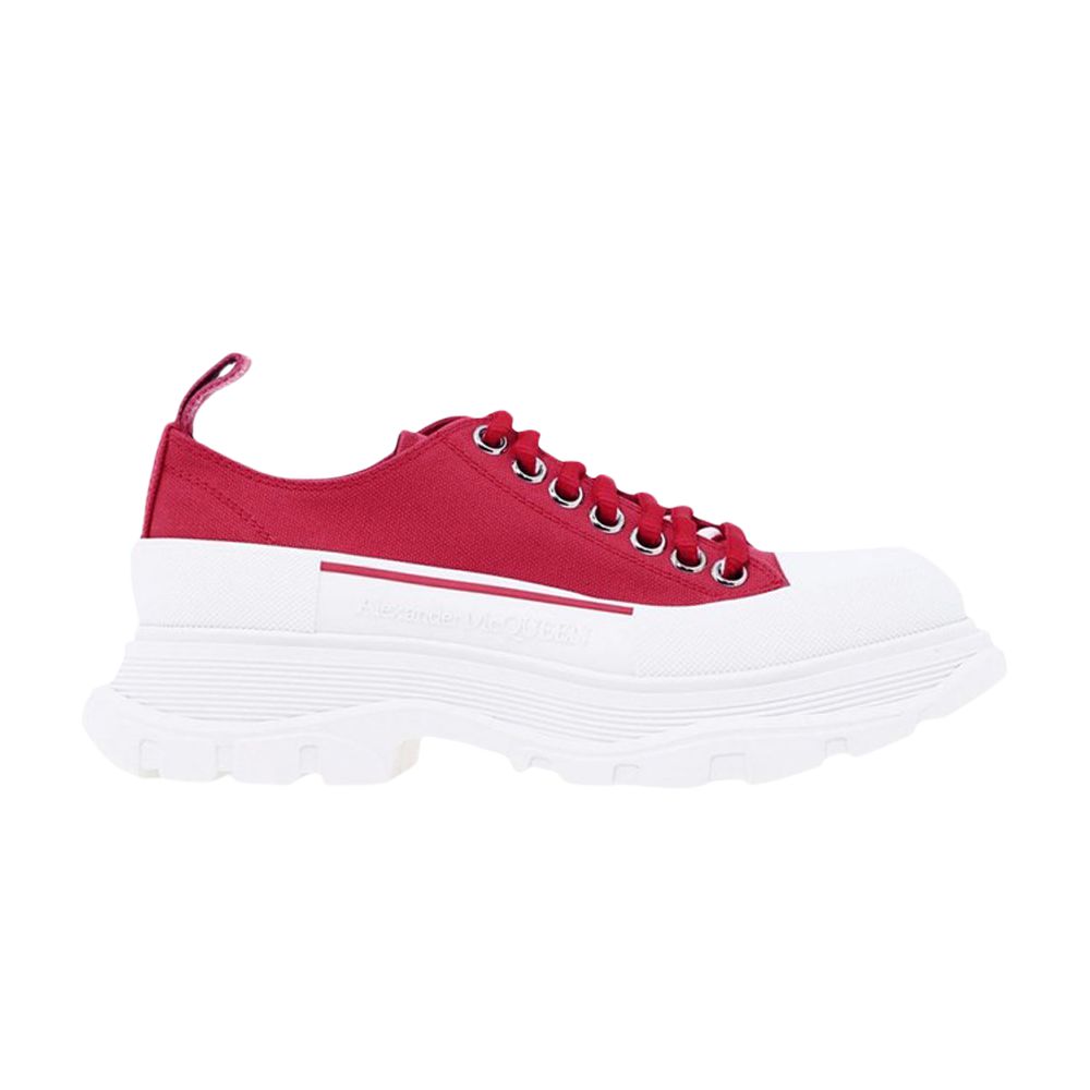 Pre-owned Alexander Mcqueen Wmns Tread Slick Lace Up 'red White' | Women's Size 35.5