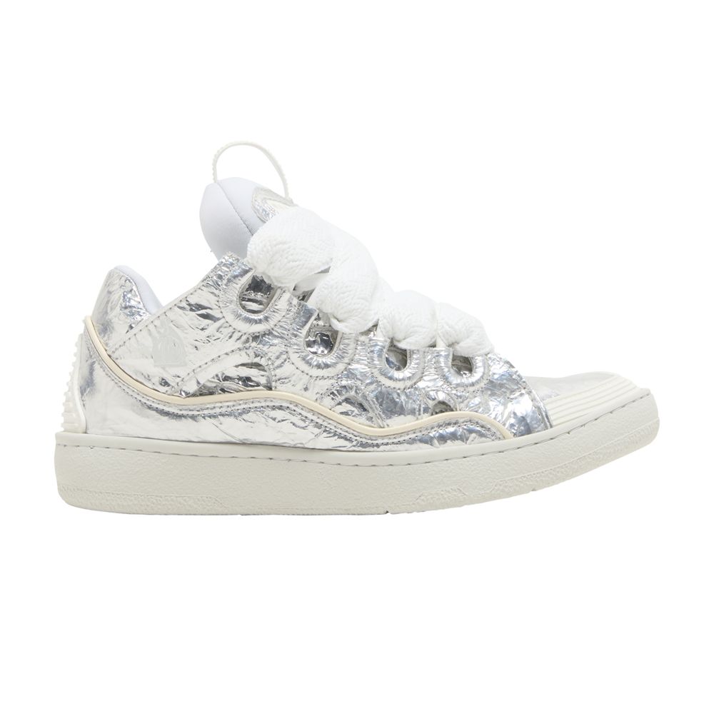 Lanvin Lanvin Wmns Curb Sneakers 'Crinkled Metallic Leather' | Silver | Women's Size 41