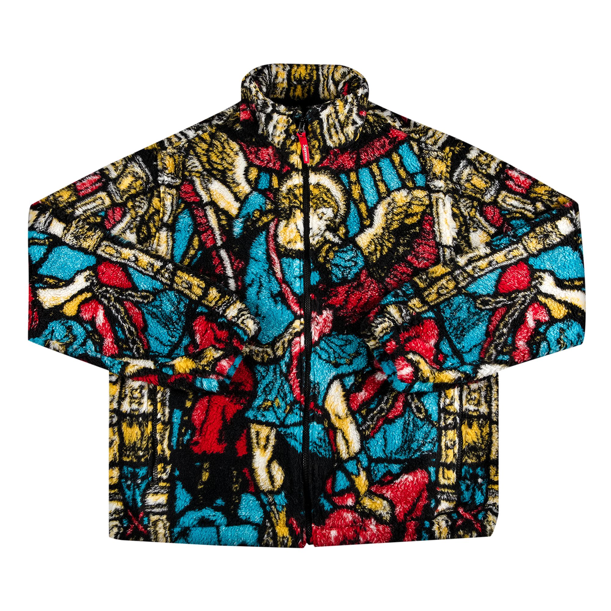 Supreme Saint Michael Fleece Jacket 'White' | Multi-Color | Men's Size L