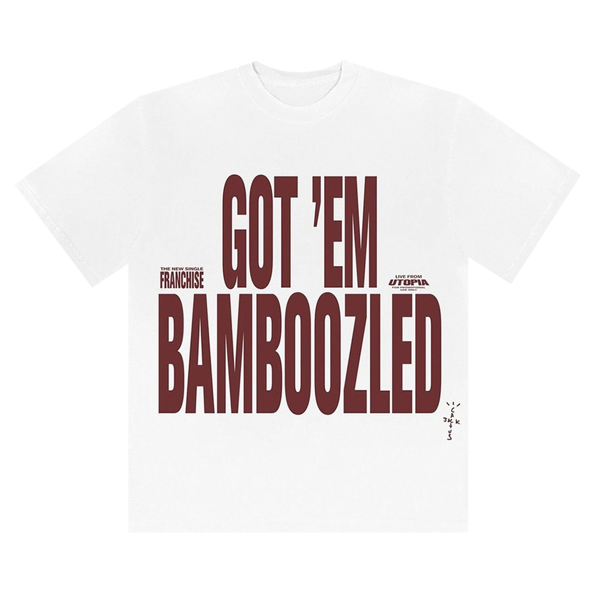 Cactus Jack by Travis Scott Get Em Bamboozled Franchise Short-Sleeve T-Shirt 'White' | Men's Size Onesize