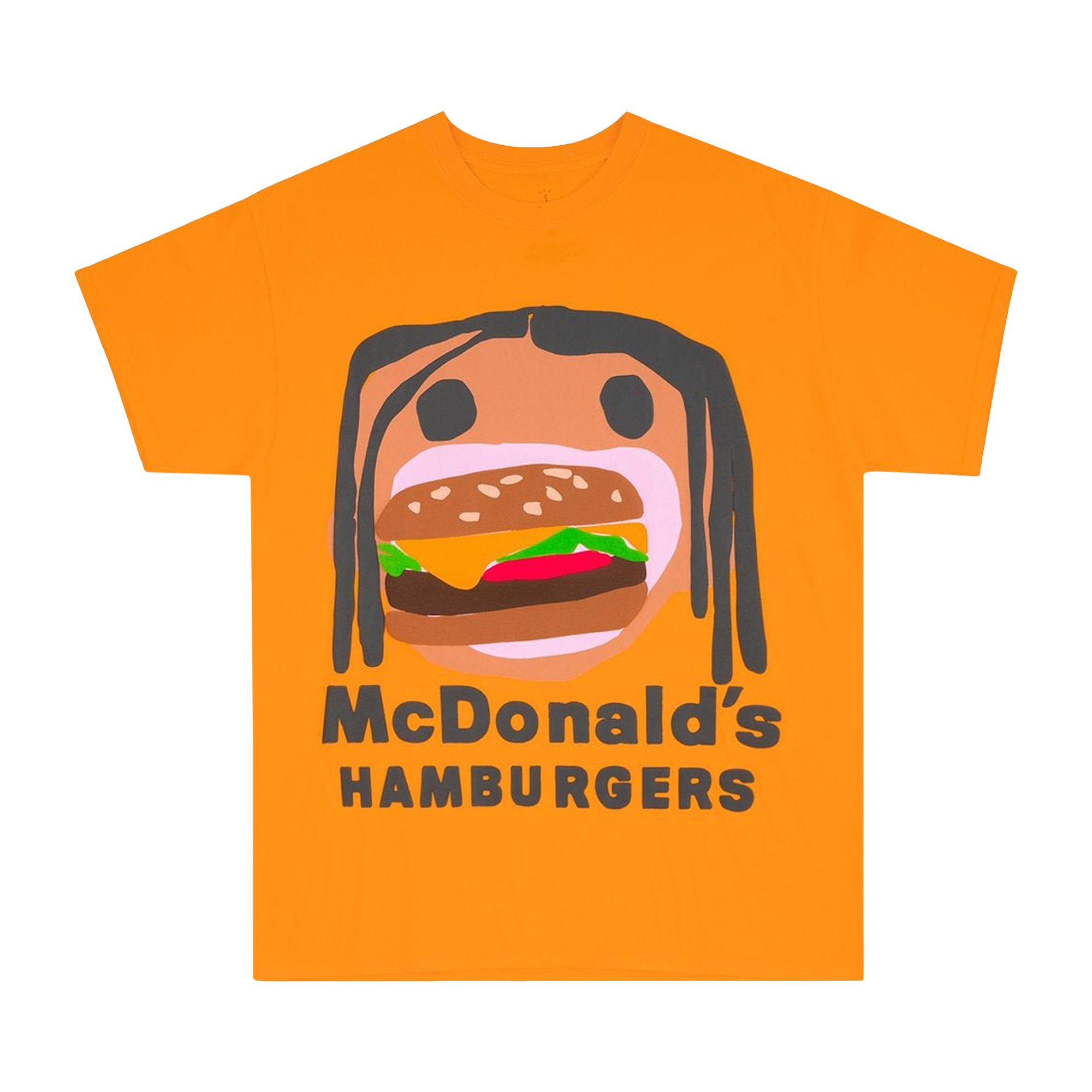 Cactus Jack by Travis Scott x Cactus Plant Flea Market Burger Mouth T-Shirt 'Gold' | Yellow | Men's Size L
