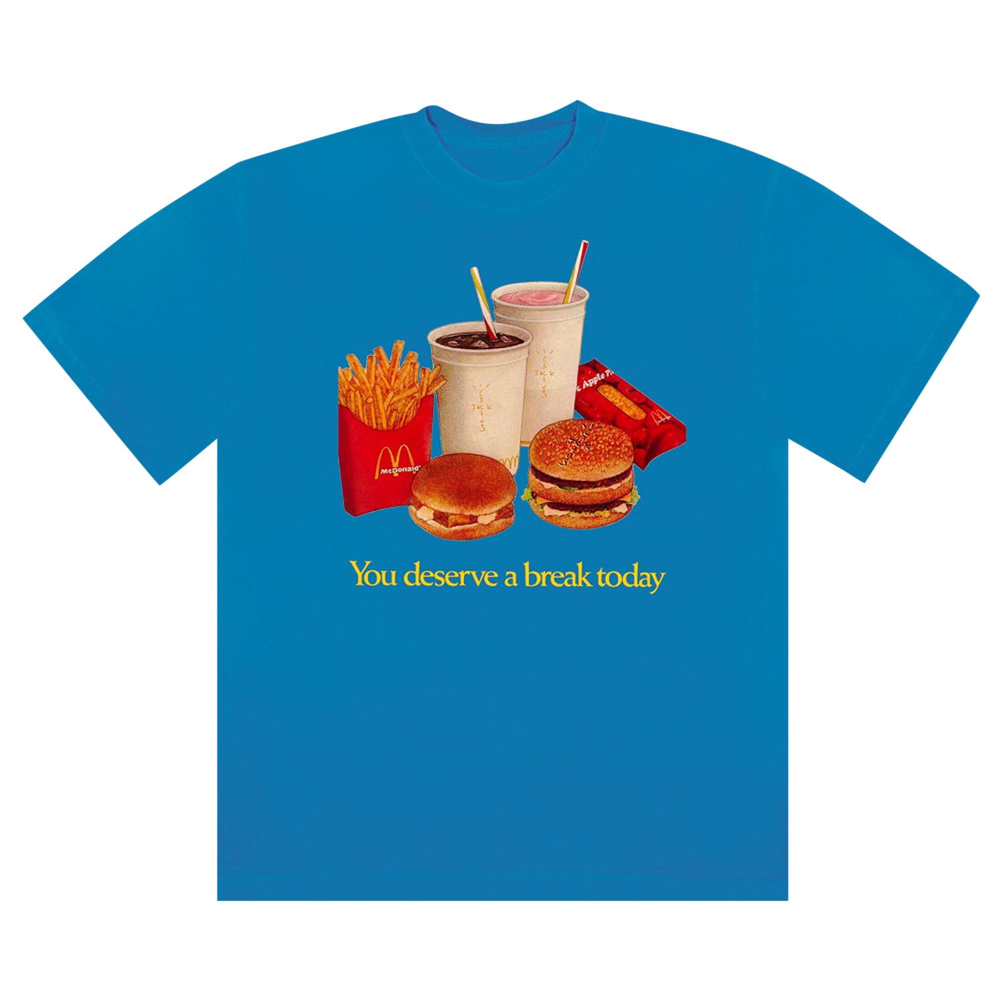 Cactus Jack by Travis Scott x McDonald's Deserve A Break T-Shirt III 'Blue' | Men's Size XL