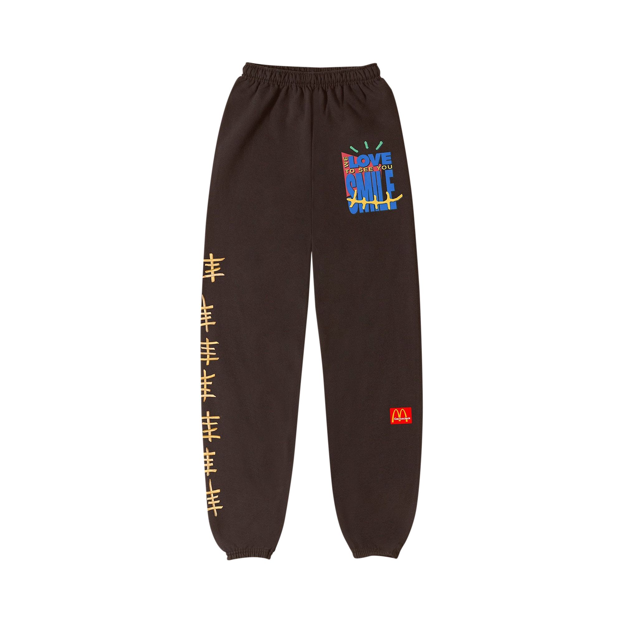 Cactus Jack by Travis Scott x McDonald's Smile Sweatpants 'Brown' | Men's Size M