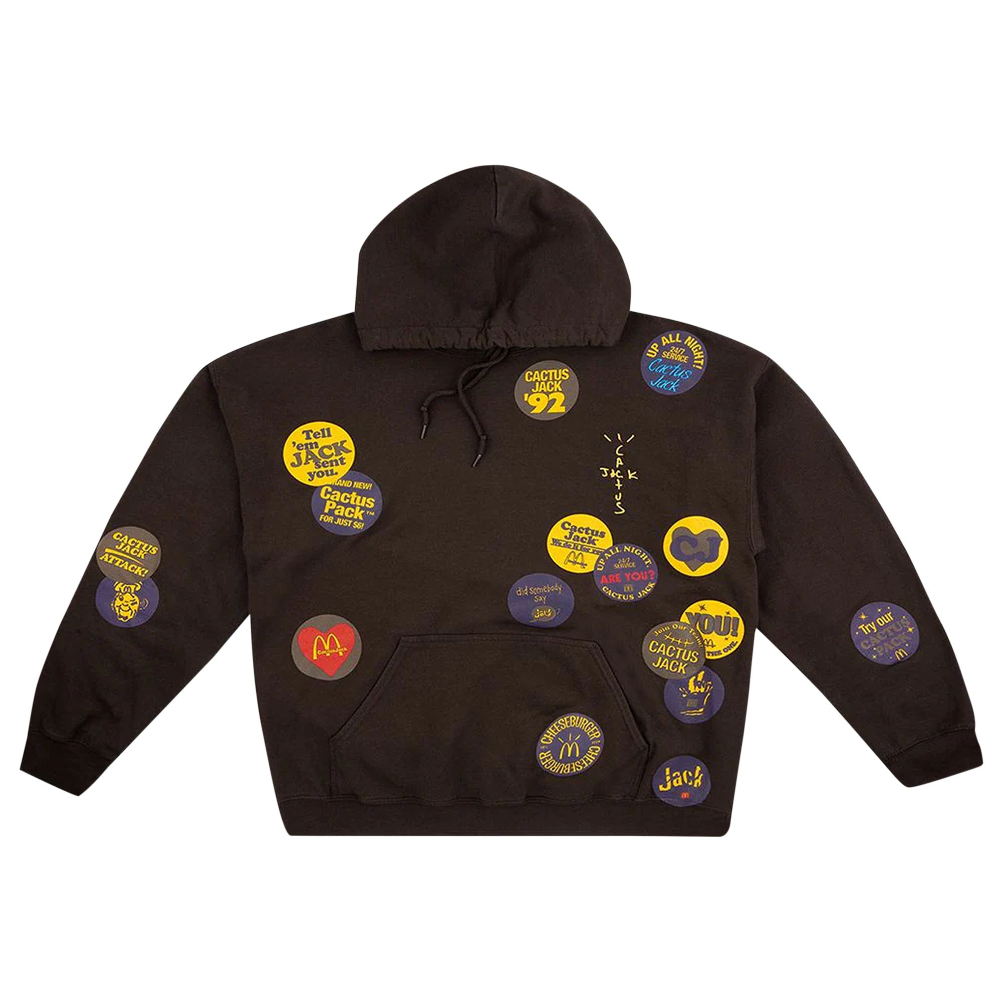 Cactus Jack by Travis Scott x McDonald's Sticker Bomb Hoodie 'Brown' | Men's Size XL