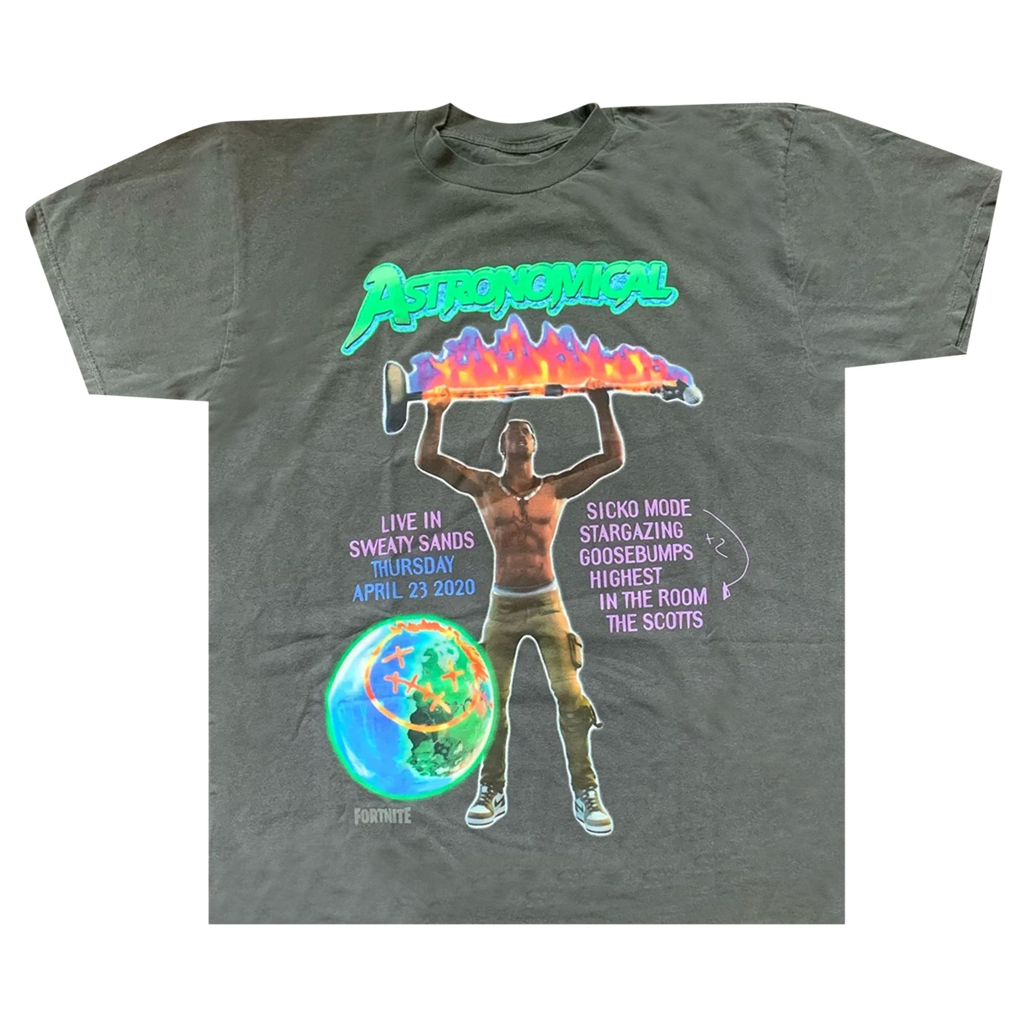 Cactus Jack by Travis Scott Back Bling T-Shirt 'Graphite' | Grey | Men's Size M