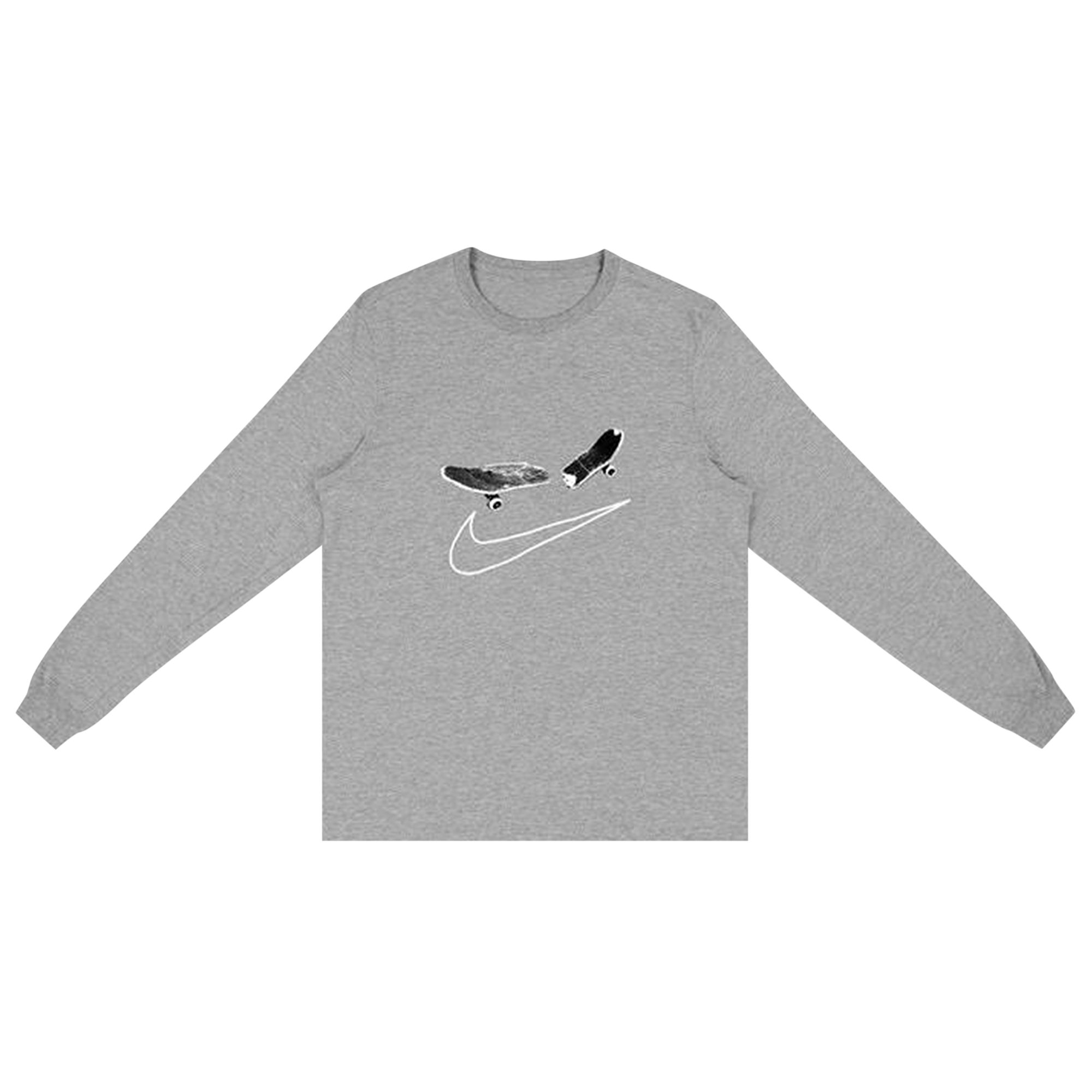 Cactus Jack by Travis Scott For Nike SB Smile Long-Sleeve T-Shirt II 'Heather Grey' | Men's Size M