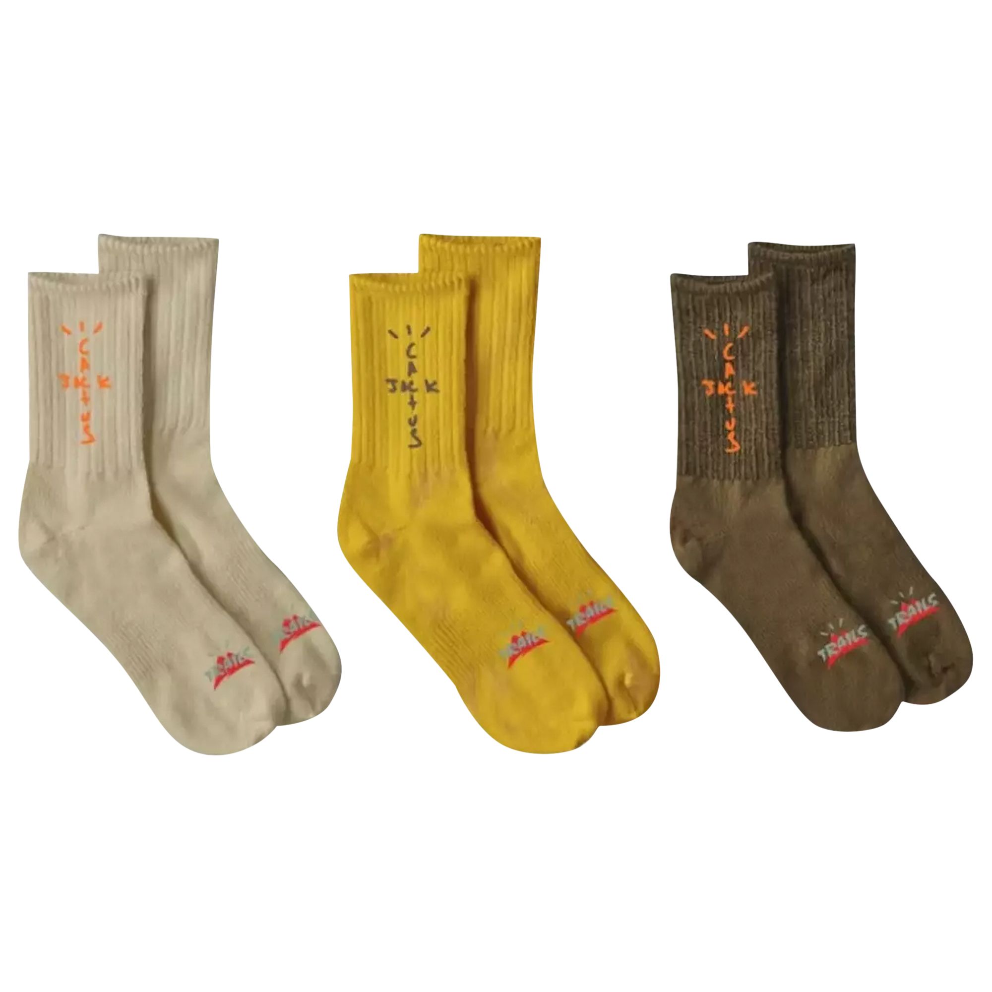 Cactus Jack by Travis Scott Cactus Trails Hiking Socks Pack 'Brown/Gold/Dark Cream' | Multi-Color | Men's Size Onesize